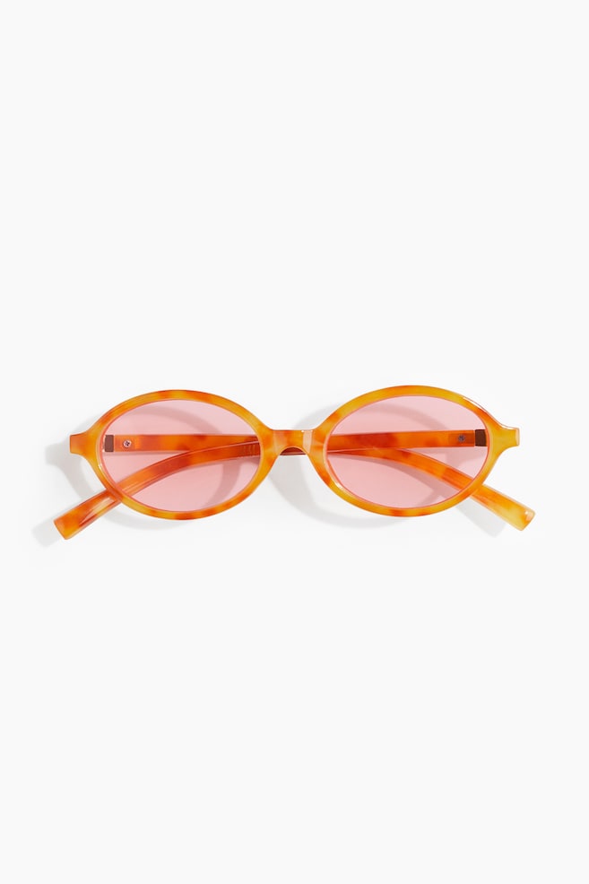 Oval sunglasses - Orange/Tortoiseshell pattern/Brown/Tortoiseshell-patterned/Black/Burgundy - 1