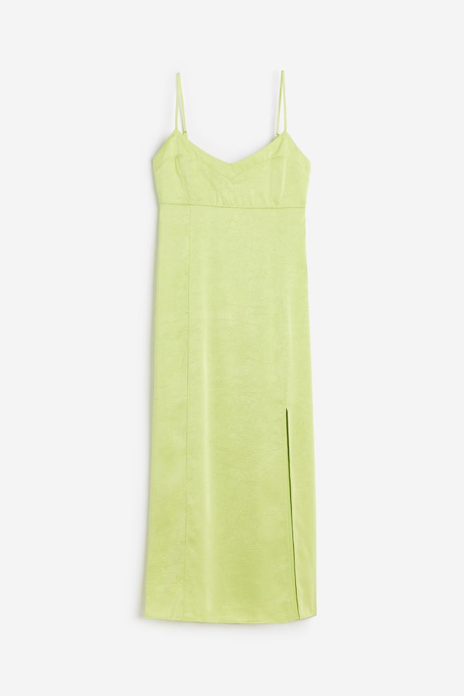 Open-back dress - Lime green/Black - 2