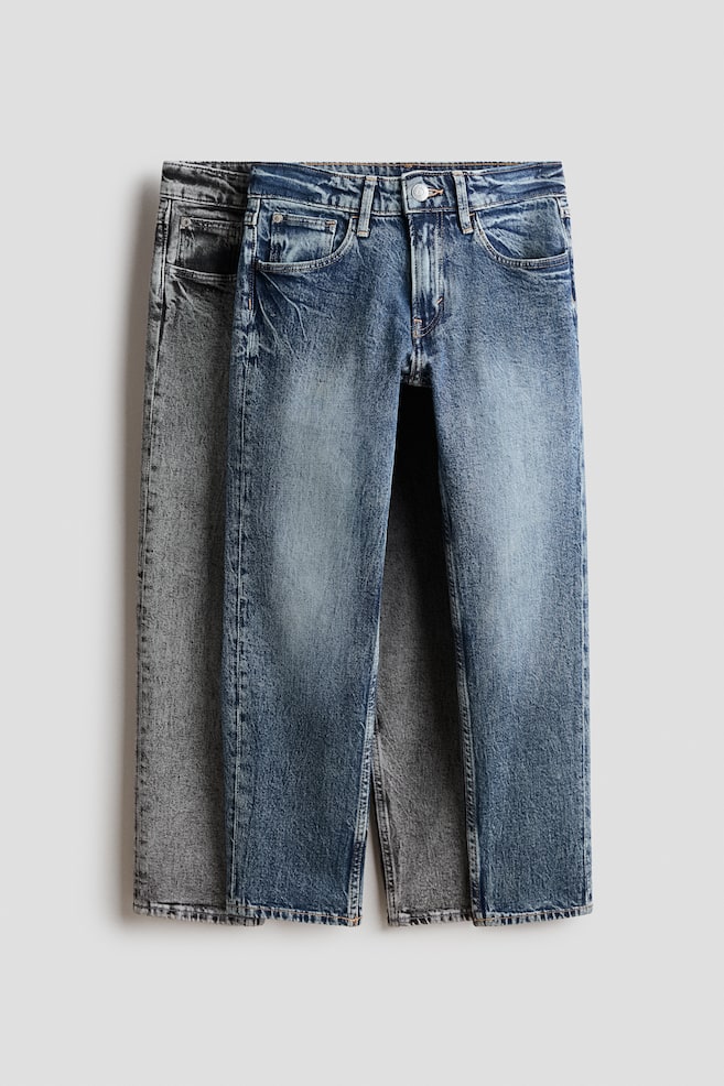 2-pack Comfort Stretch Relaxed Fit Jeans - Denim blue/denim gray/Black/denim blue - 1