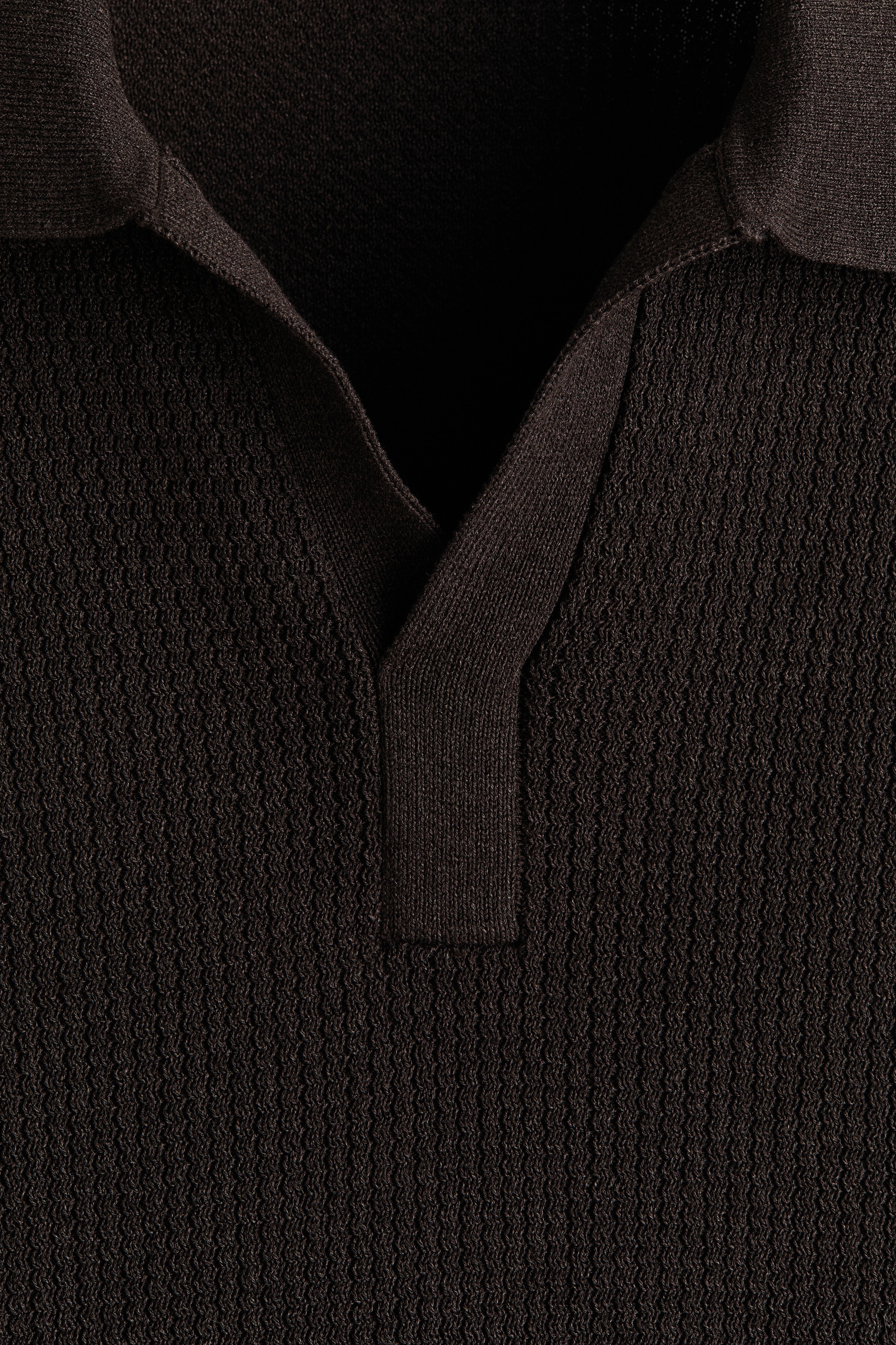 Regular Fit Cable-knit polo shirt