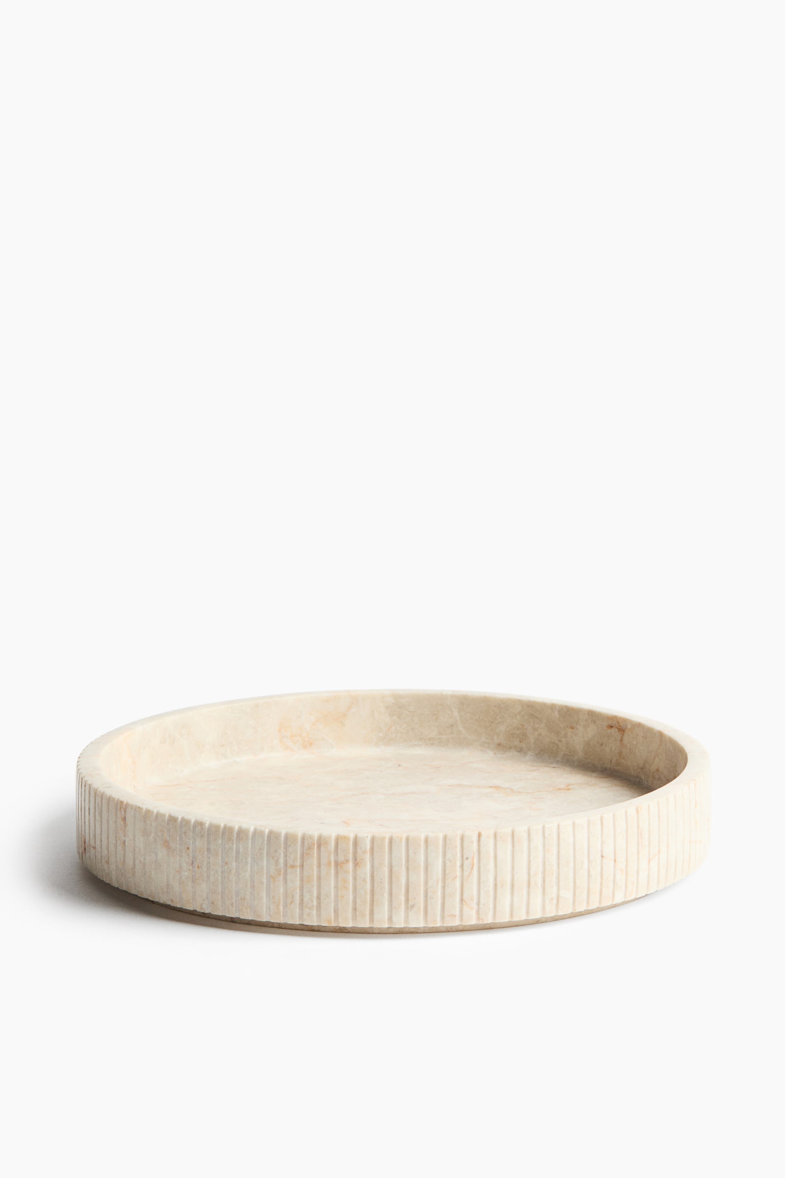 Round Marble Tray - Light beige - 1