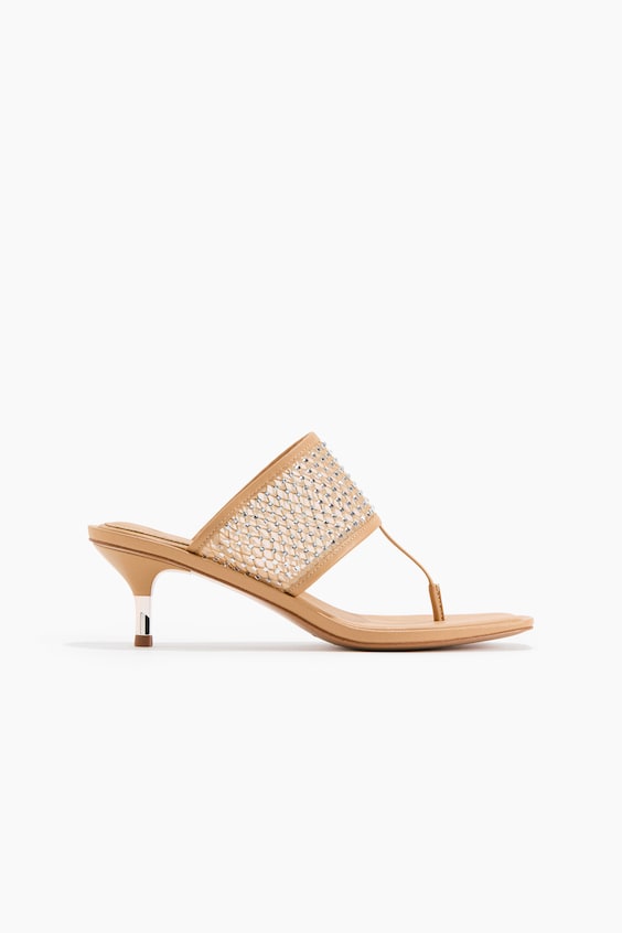Женские сандалии H&M Embellished Kitten-Heeled Sandals