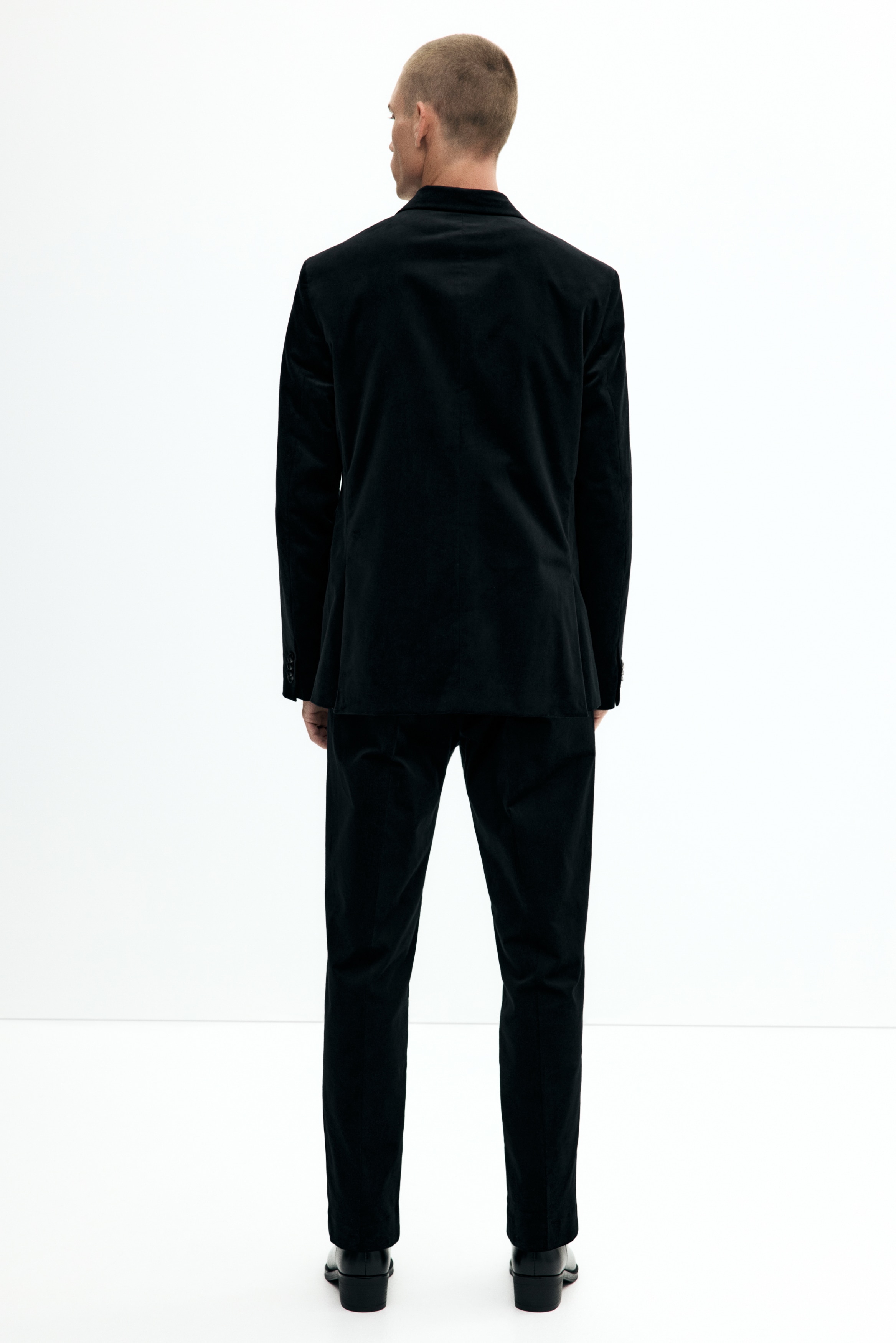 Regular Fit Single-breasted velvet jacket