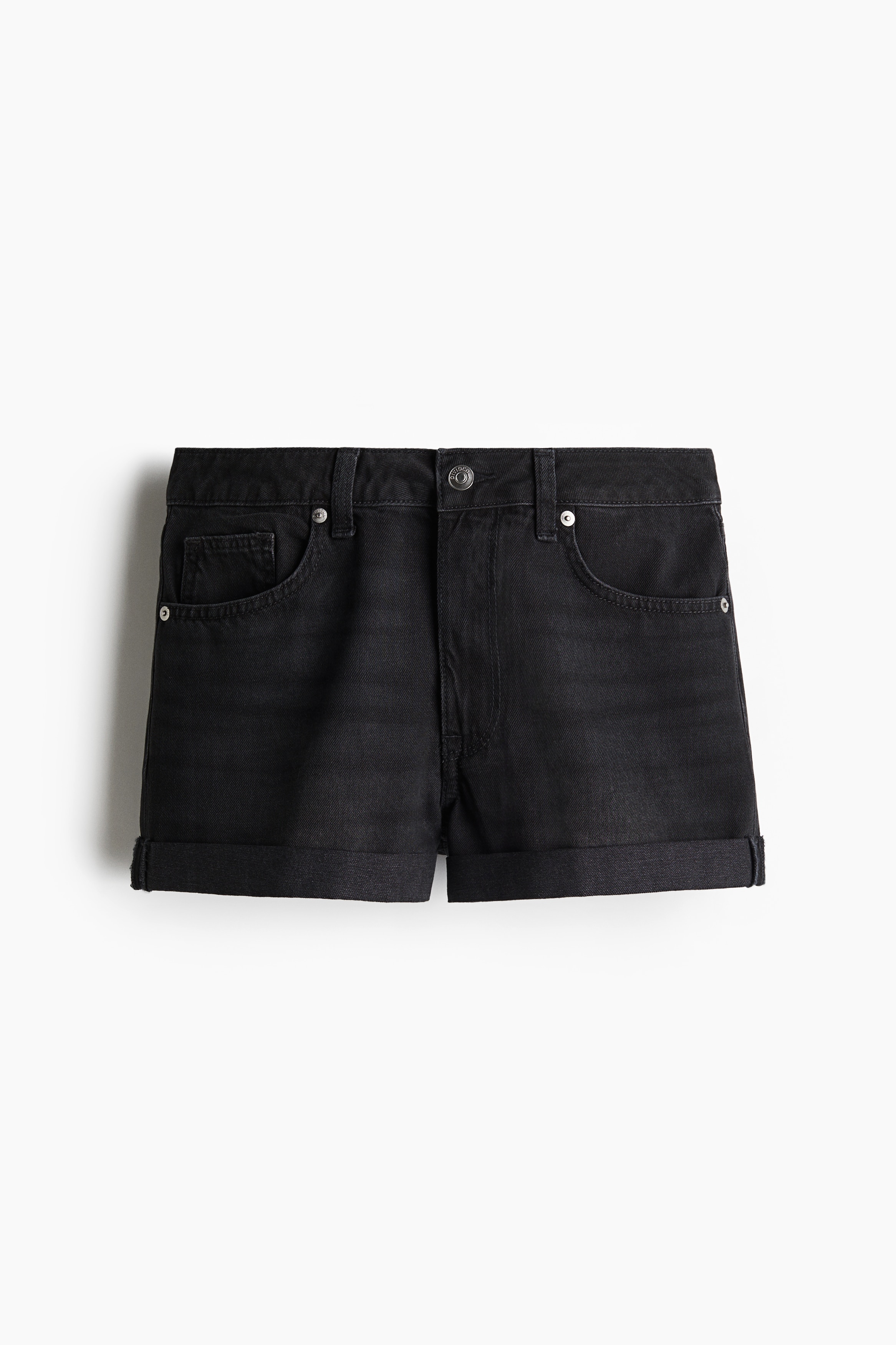 High-Waist Denim Shorts - Black/Light denim blue/Gray/Light denim blue