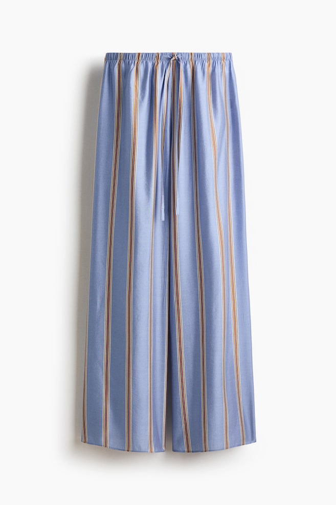 Weite Hose mit Kordelzug - Hellblau/Gestreift/Hellbeige/Blau - 1
