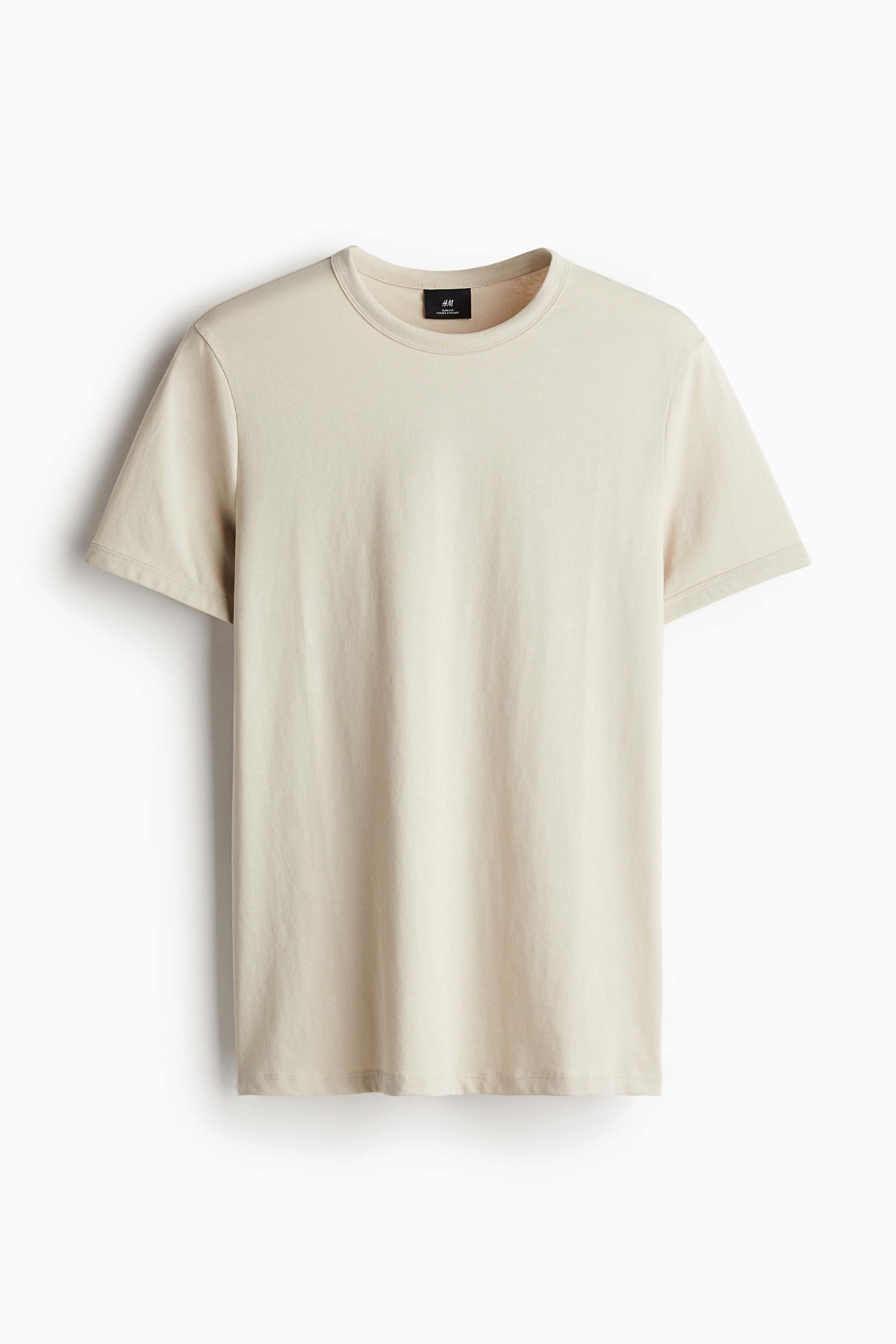 Slim Fit Cotton T-shirt - Beige - Men | H&M GB 6