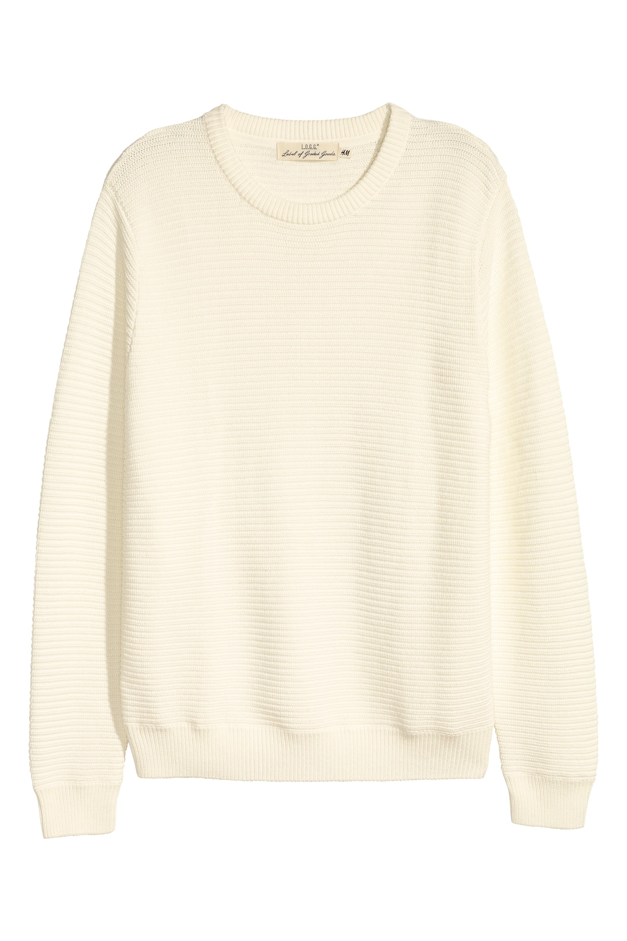 View larger image: Textured cotton jumper - White - Men | H&M GB 1
