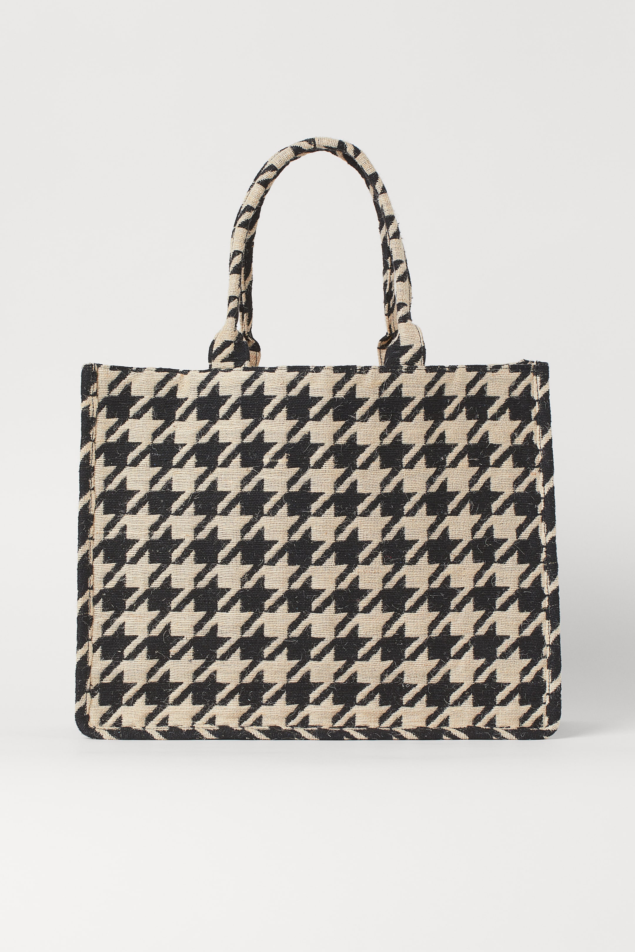 Jacquard-weave Handbag - Black/houndstooth-patterned - Ladies | H&M US