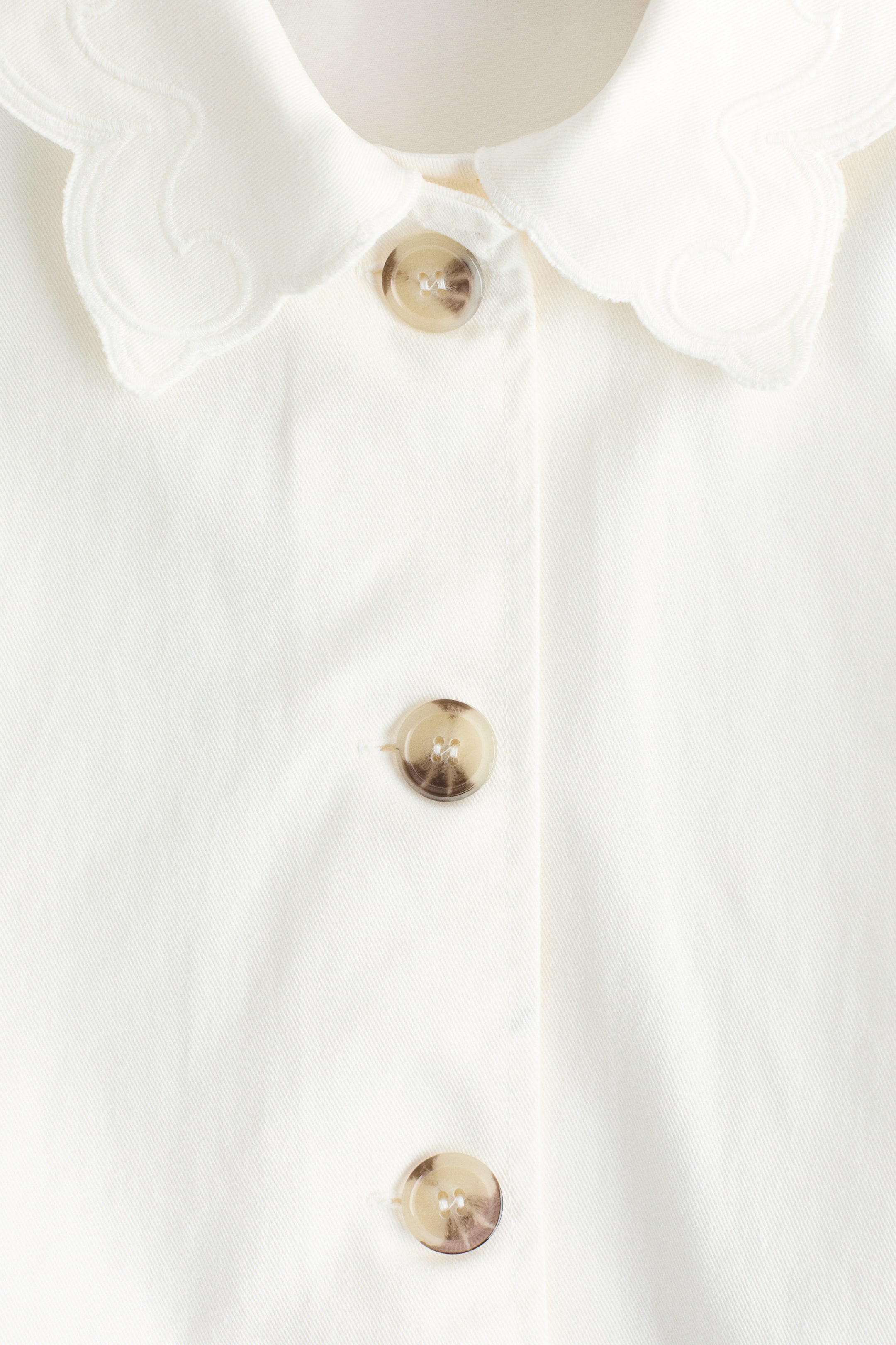 Twill Jacket with Eyelet Embroidery