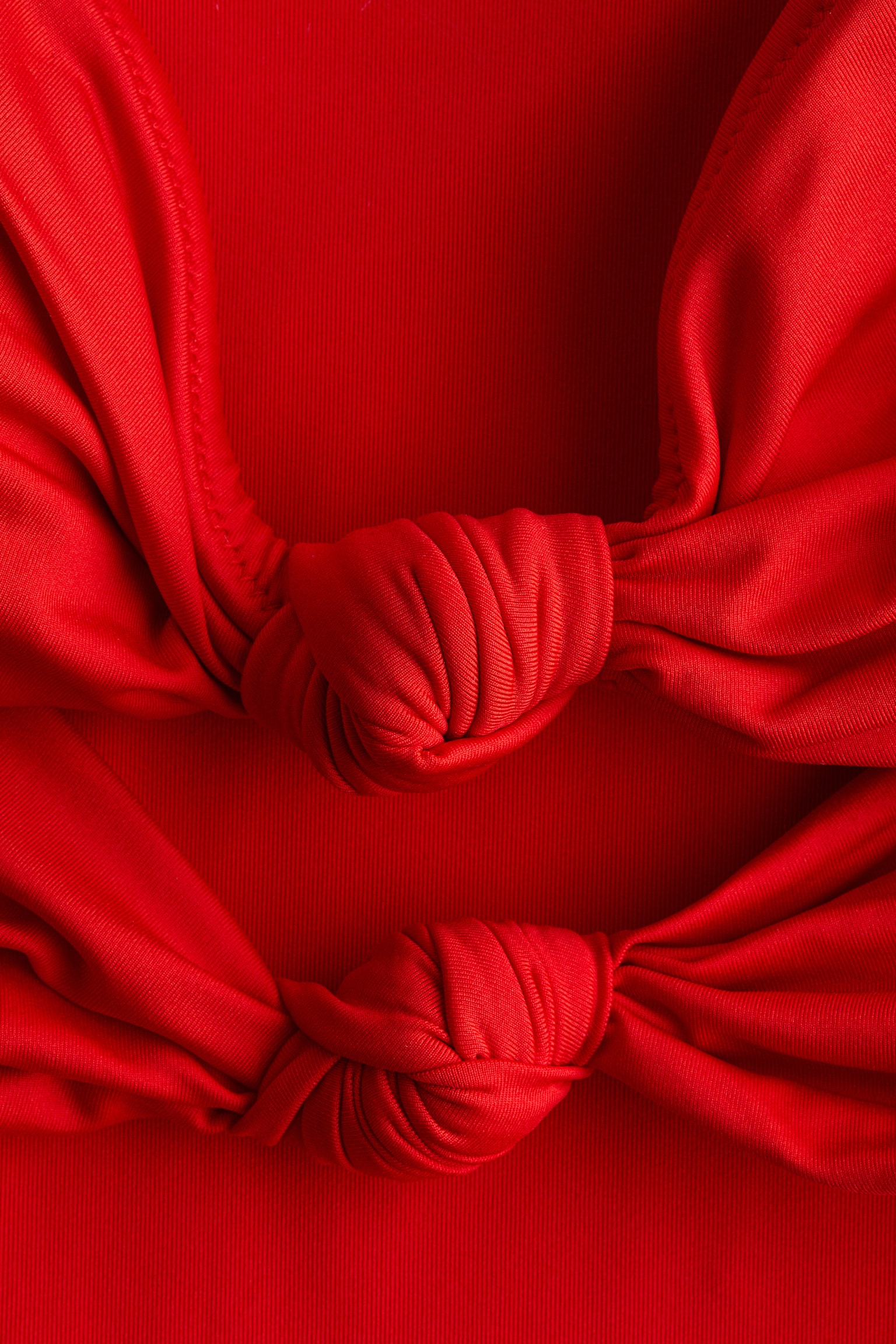 Padded-cup bandeau swimsuit - Red - 2