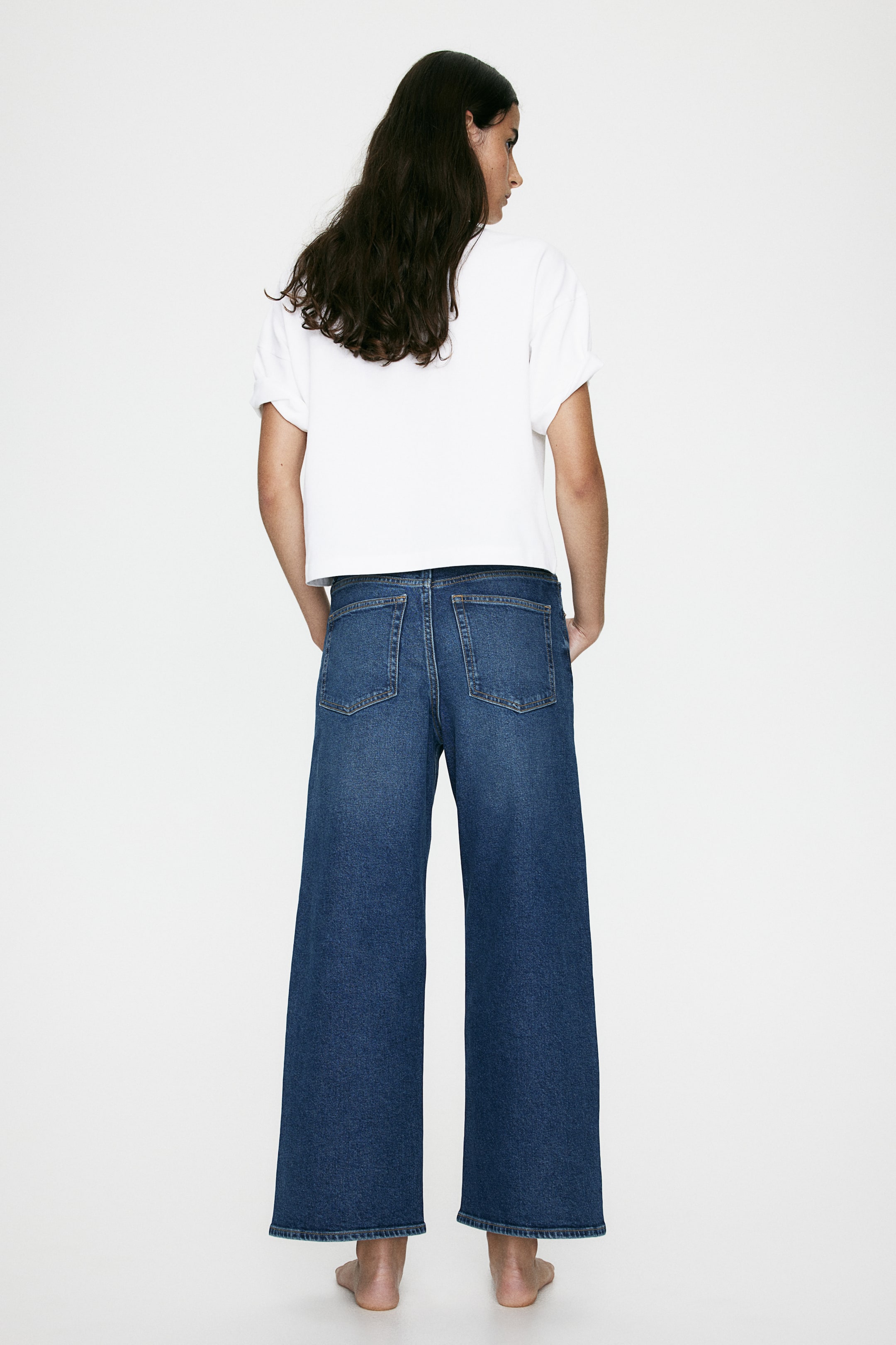 Wide jeans - Dark denim blue - Ladies | H&M GB 4