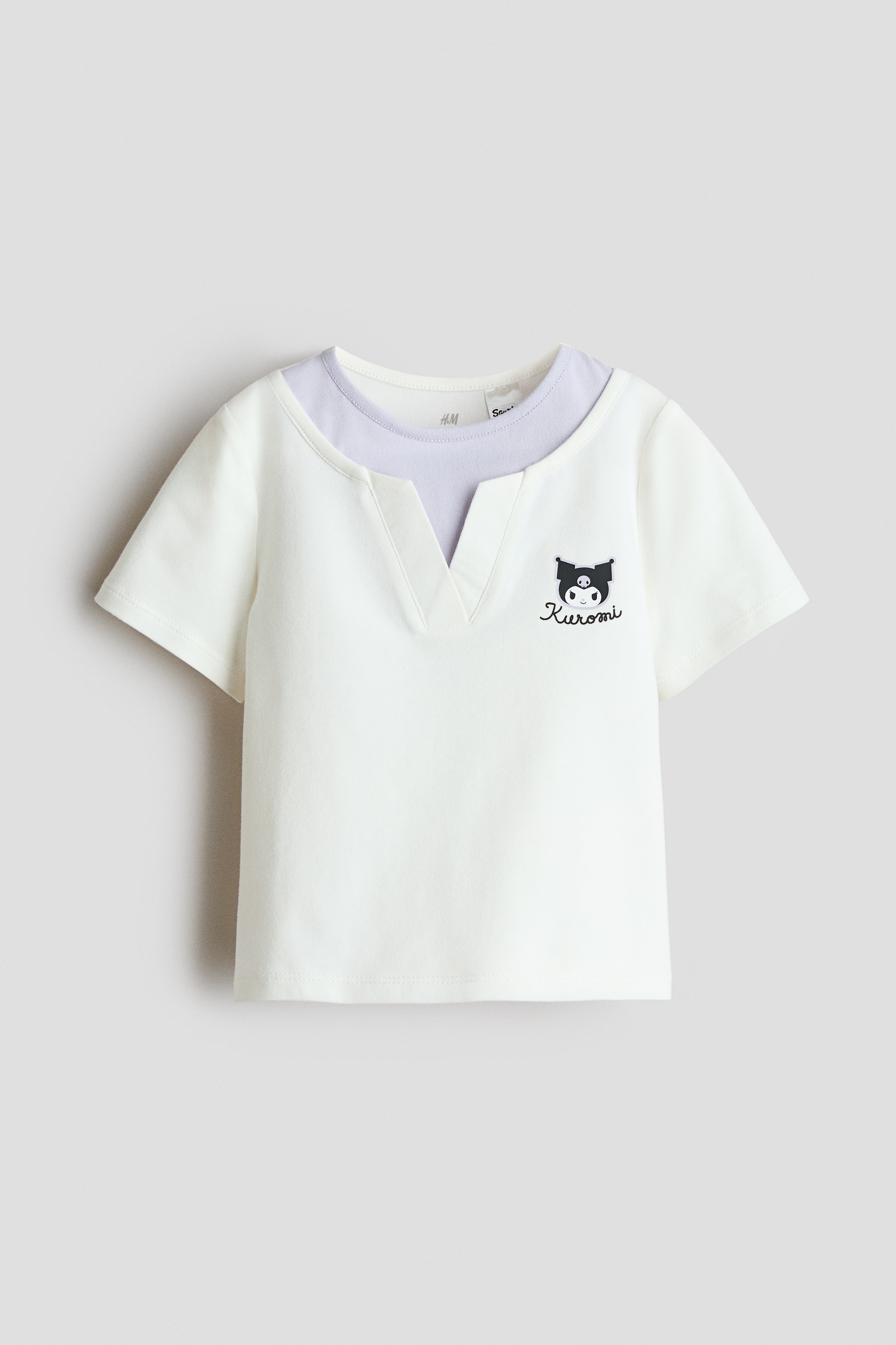 Áo thun xếp lớp có hoạ tiết - Màu trắng/Kuromi/Màu hồng nhạt/Kuromi/Xanh dương nhạt/Cinnamoroll