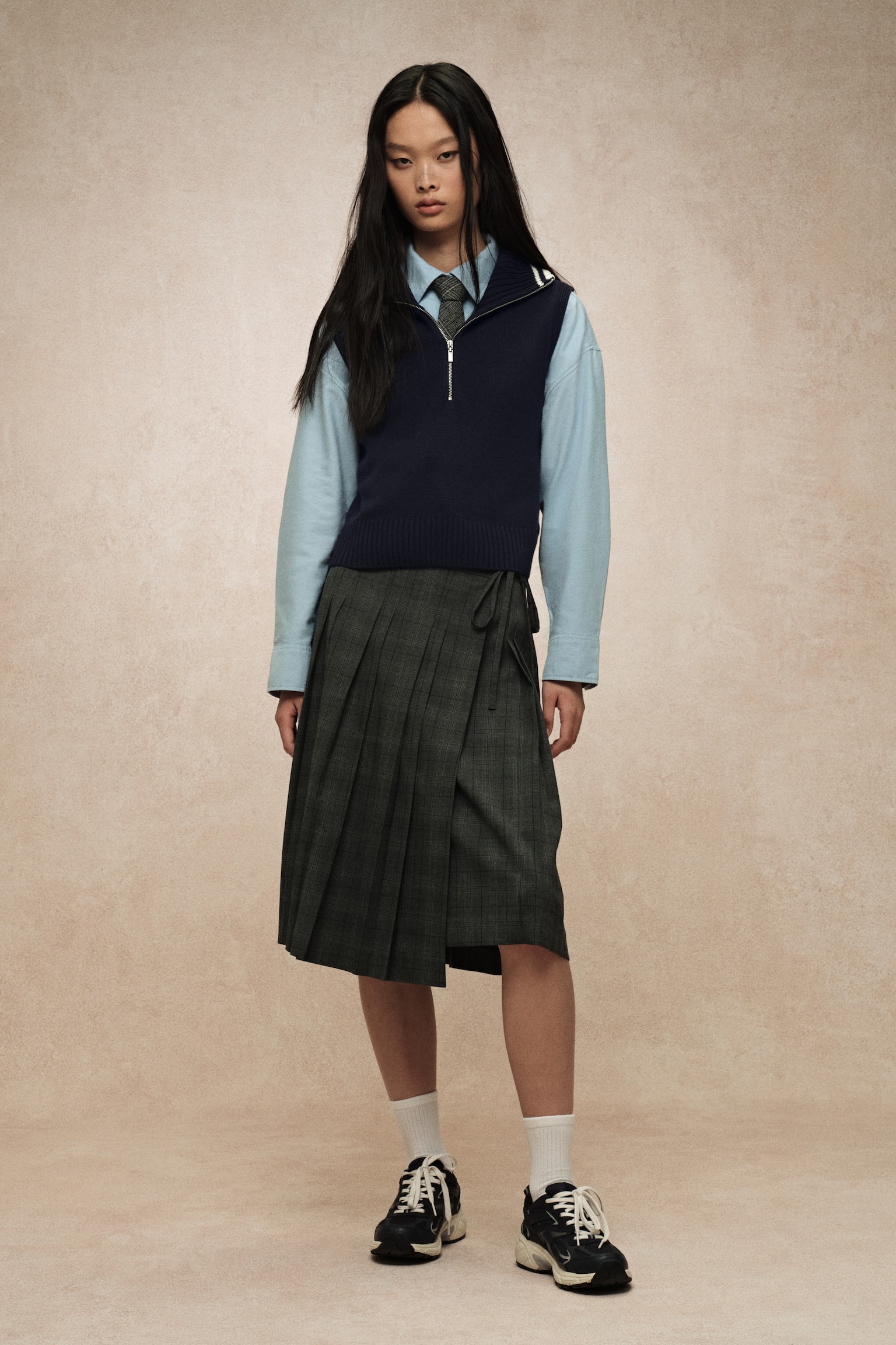 집탑 스웨터 베스트 - 네이비 블루 - 4