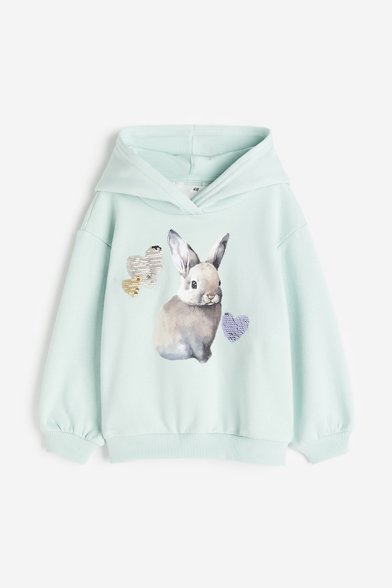 Print Hoodie - Light green/Bunny/Cream/Unicorn - 1