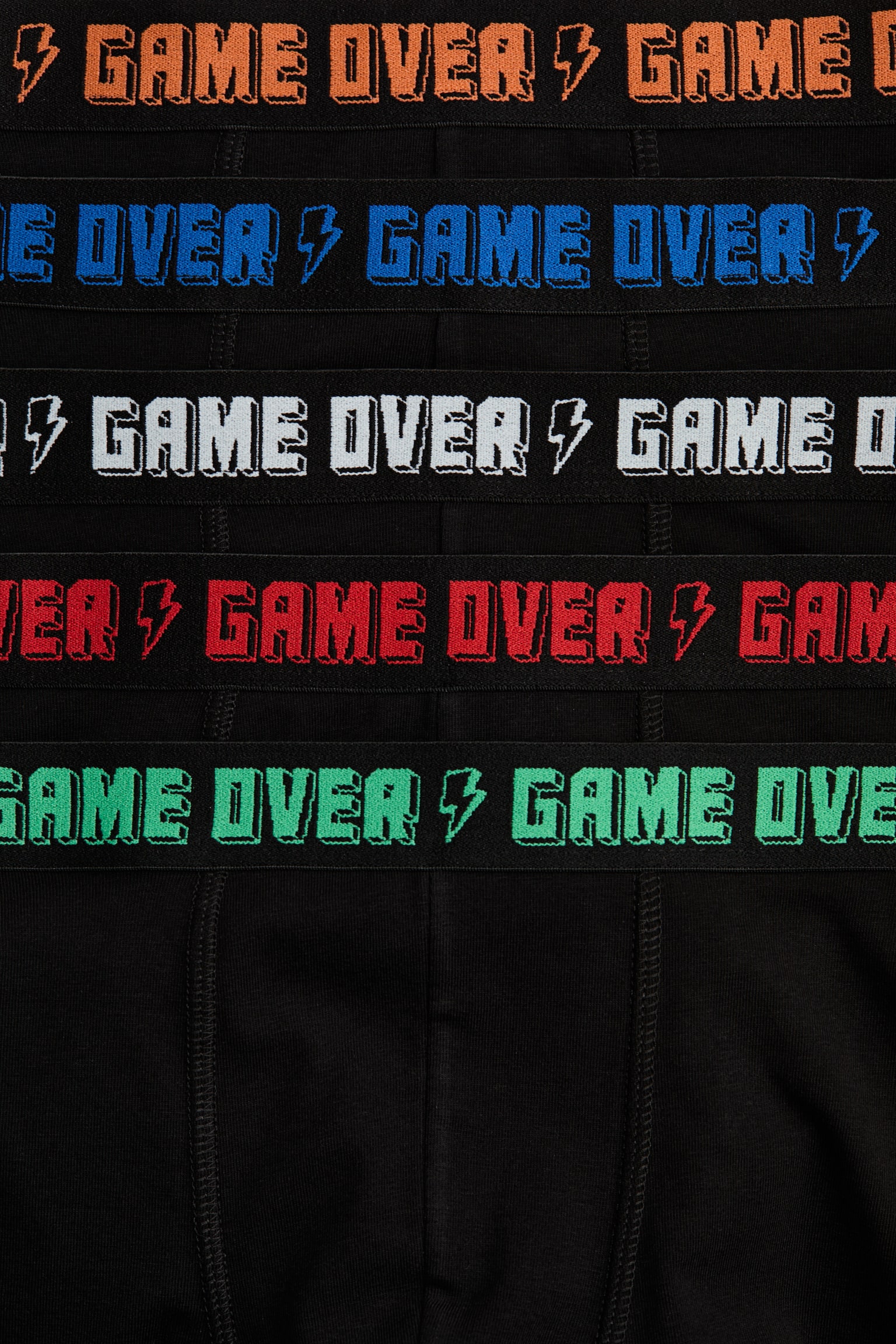 5 броя тесни боксерки - Черен/Game Over/Черен/Casual/Черен/Карета/Черен/Сив меланж/Яркосин/NYC/Зелено каки/Weekend Crew/Зелено каки/Тъмносив/Сив/Level/Морскосин/Зелен/Матовозелен/Светлосив меланж - 3
