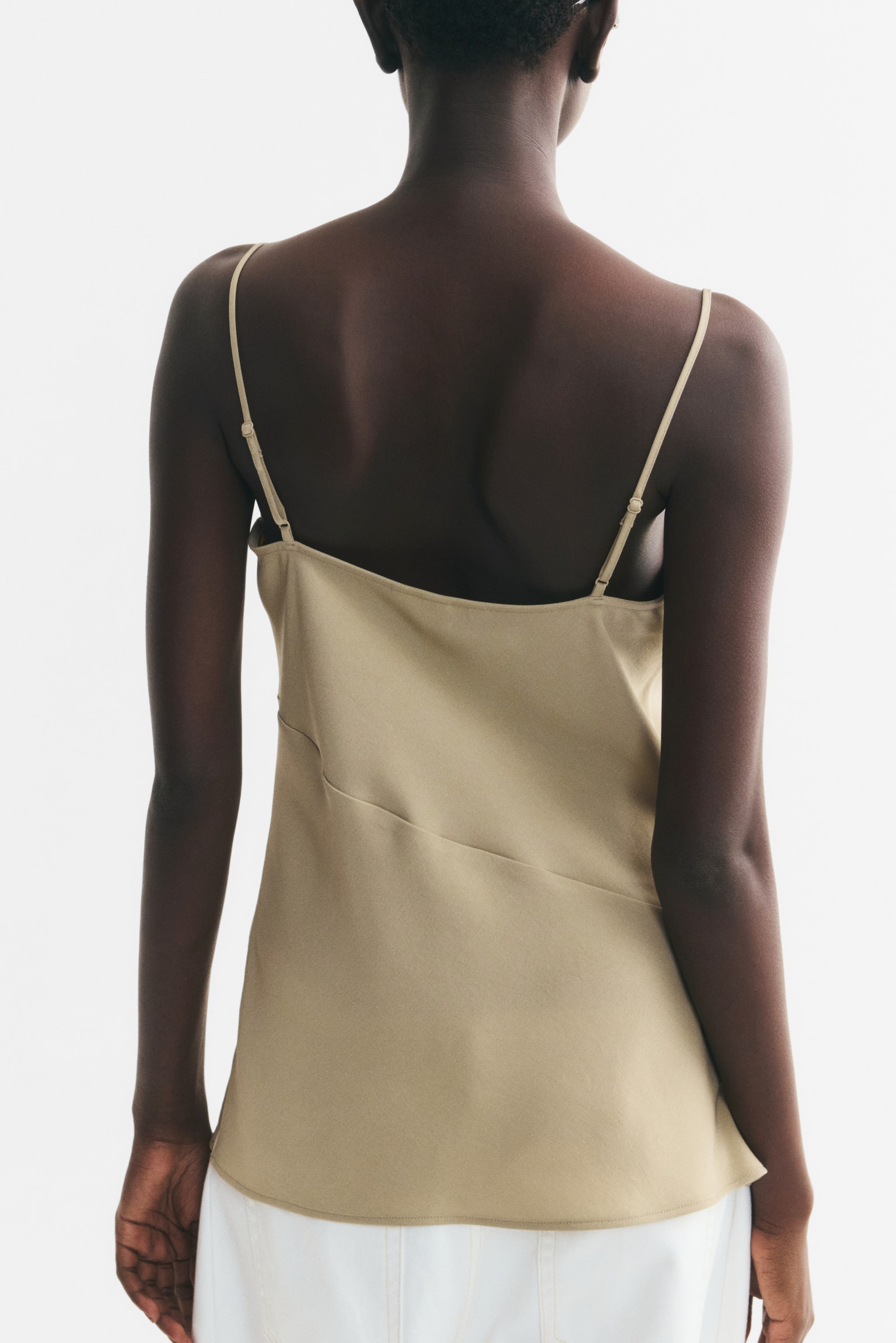 Женский топ H&M Asymmetric Strappy Top, цвет: Светлый хаки зелёный — фото 5