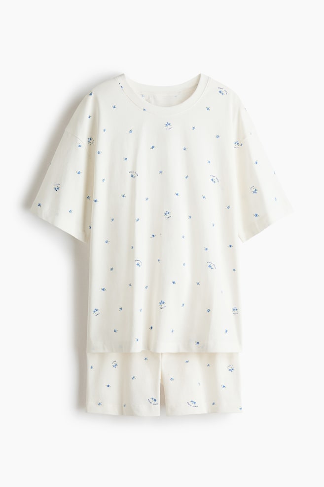 Pijama cu imprimeu - Alb/flori/Maro-închis/Soul Crumb/Roz-deschis/flori/Crem/Morning Society/Crem/La Fragola/Crem/buline/Alb/Matcha/Crem/Matcha/Roz-piersică/flori/Roz-deschis/căpșuni/Roz-deschis/Seoul/Alb/dungi - 1