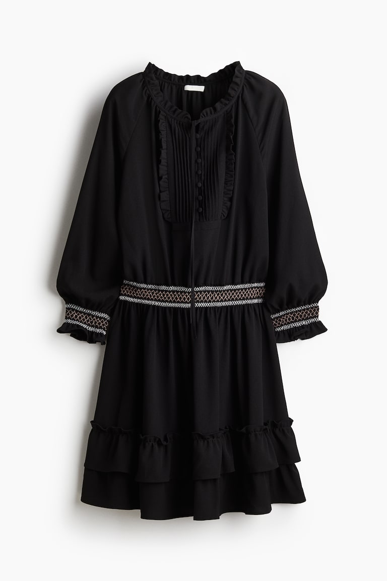 Women's Black Smocked Dress | H&M PH