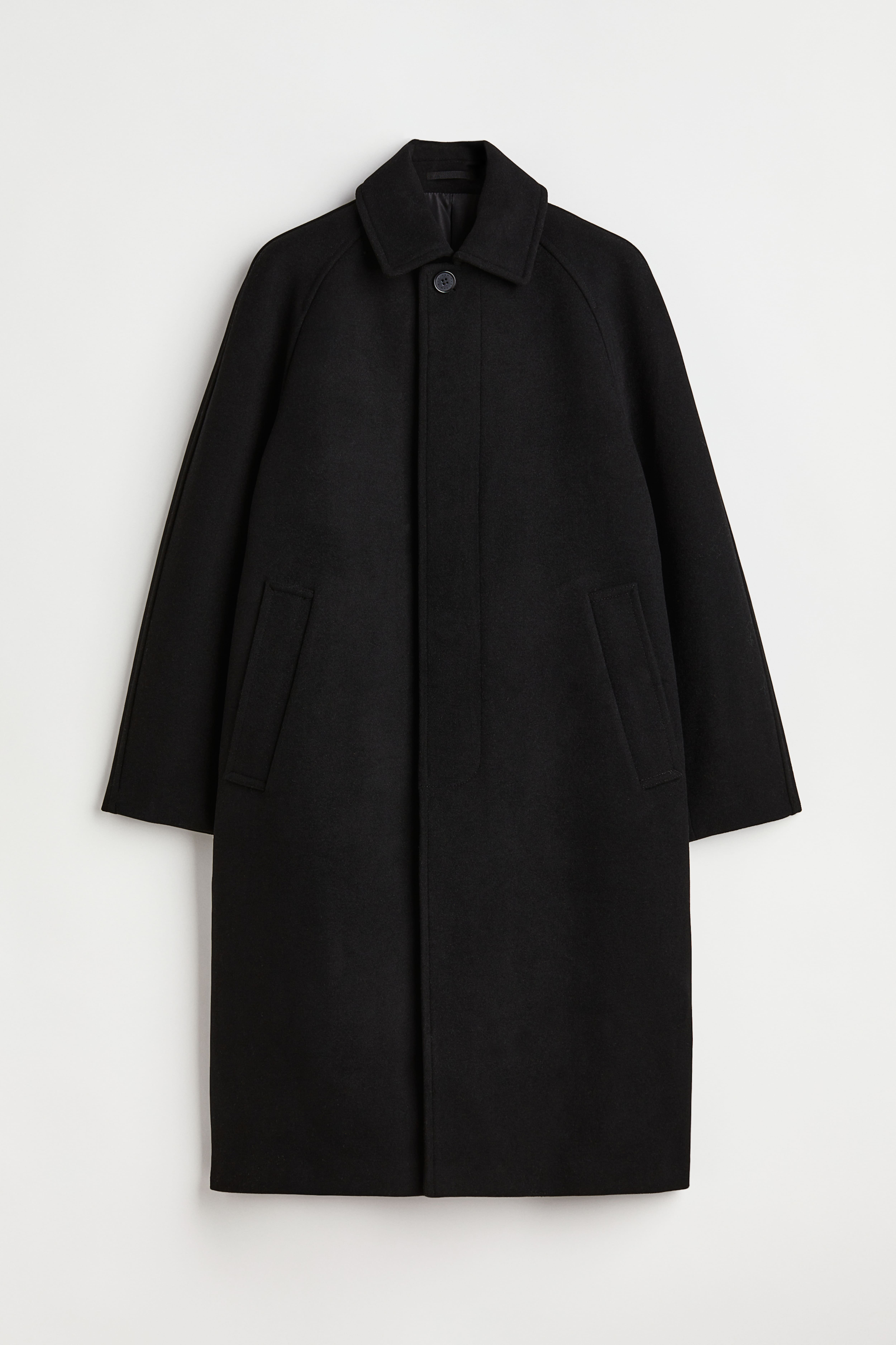 Mens black wool car coat best sale