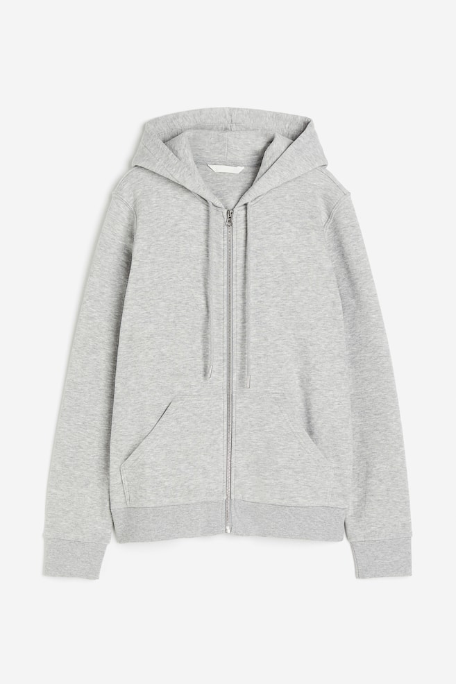 Zip-through hoodie - Light grey marl/Black/White/Light blue/dc/dc - 2