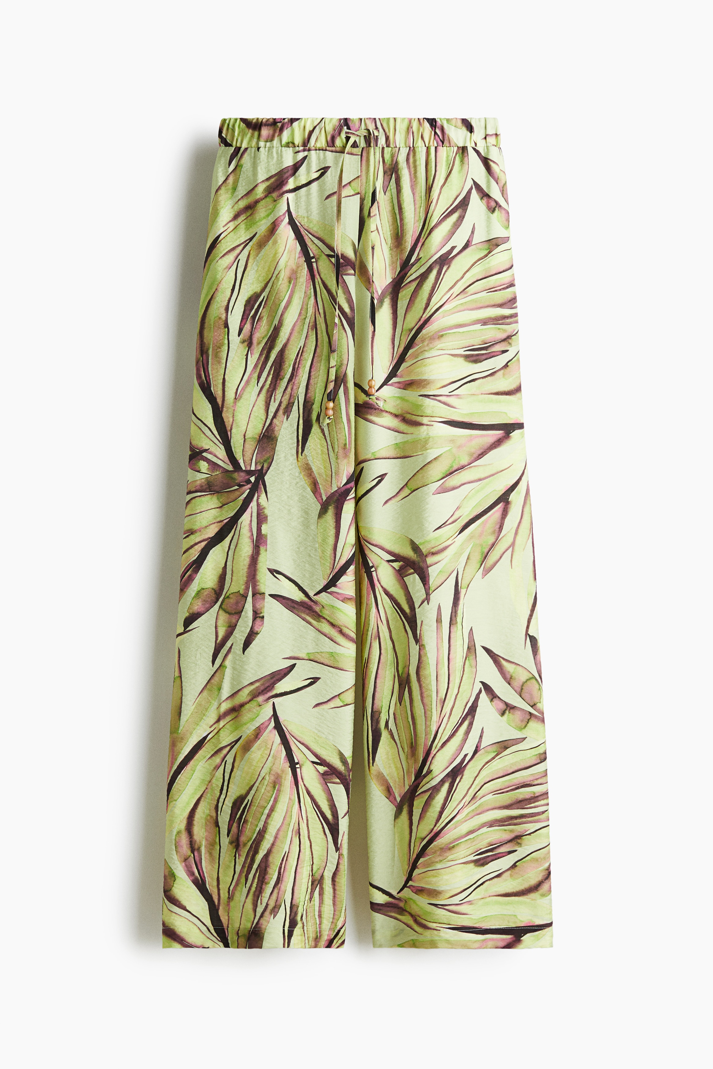 Pantaloni ampi con coulisse - Verde/fantasia/Nero/Crema/motivi cashmere