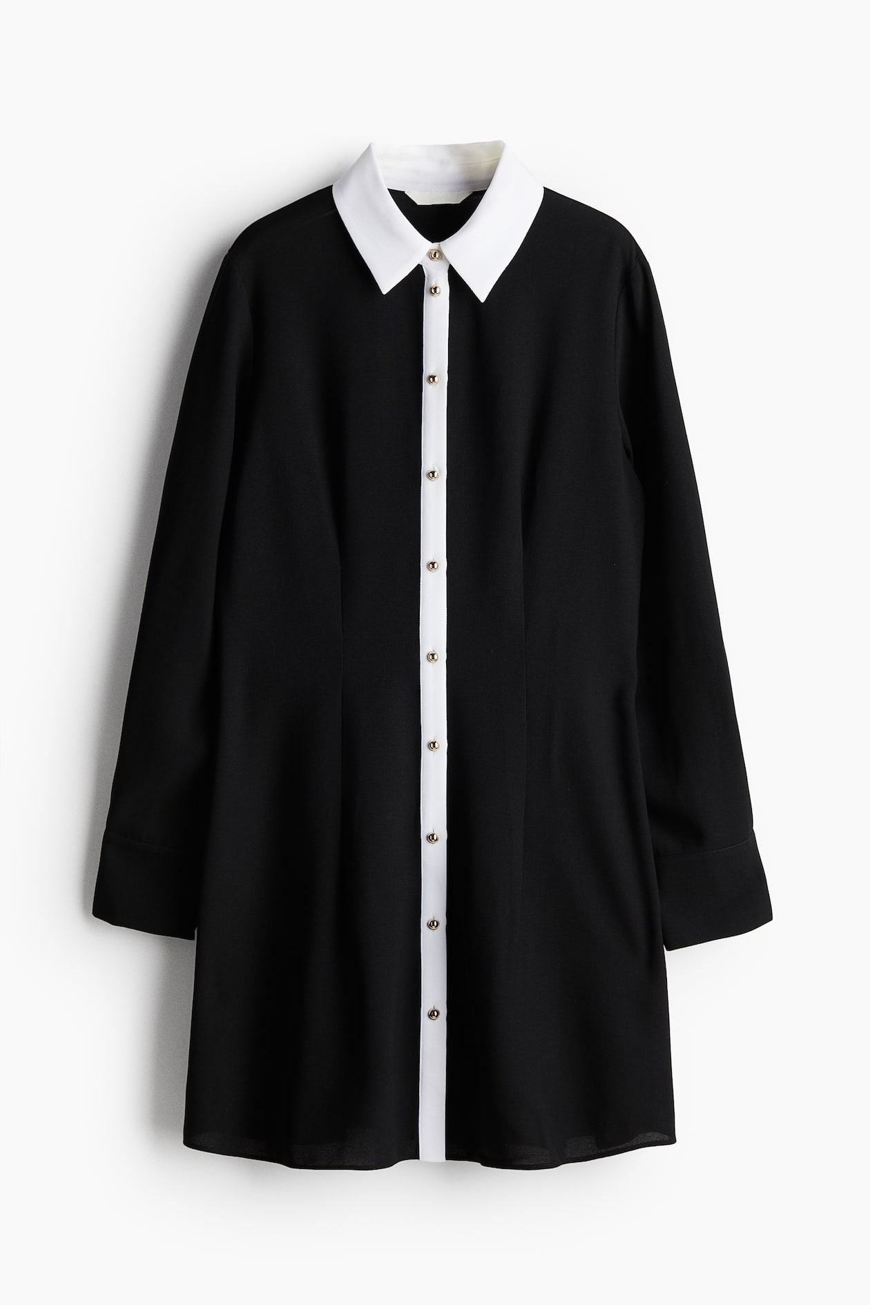 Women's Black/White Collared button-front dress | H&M IN