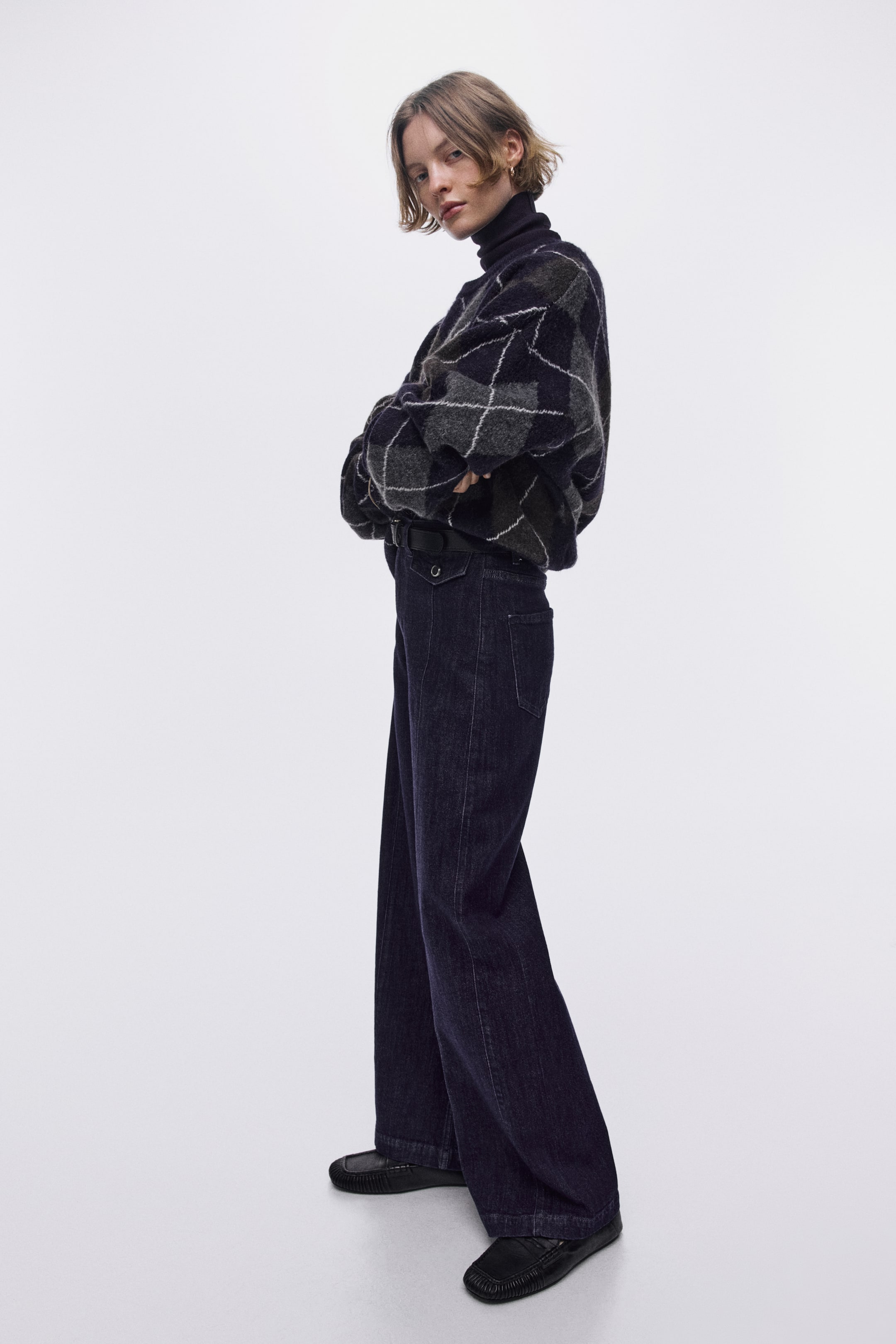 View larger image: Wide High Jeans - Dark denim blue - Ladies | H&M IN 3