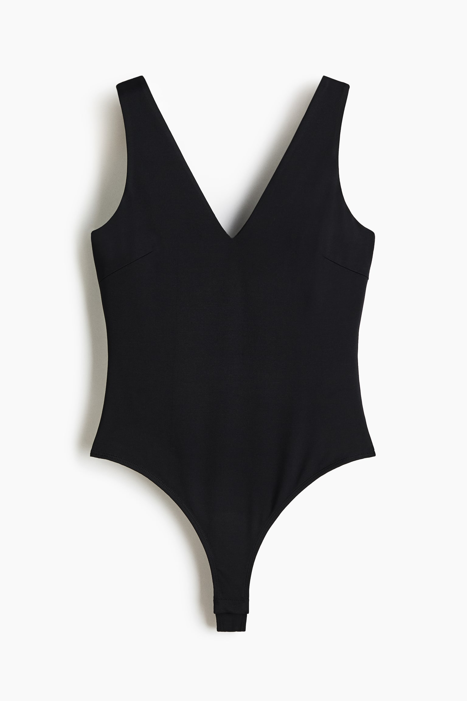 V-neck jersey body - Black/Dark mole/White - 1