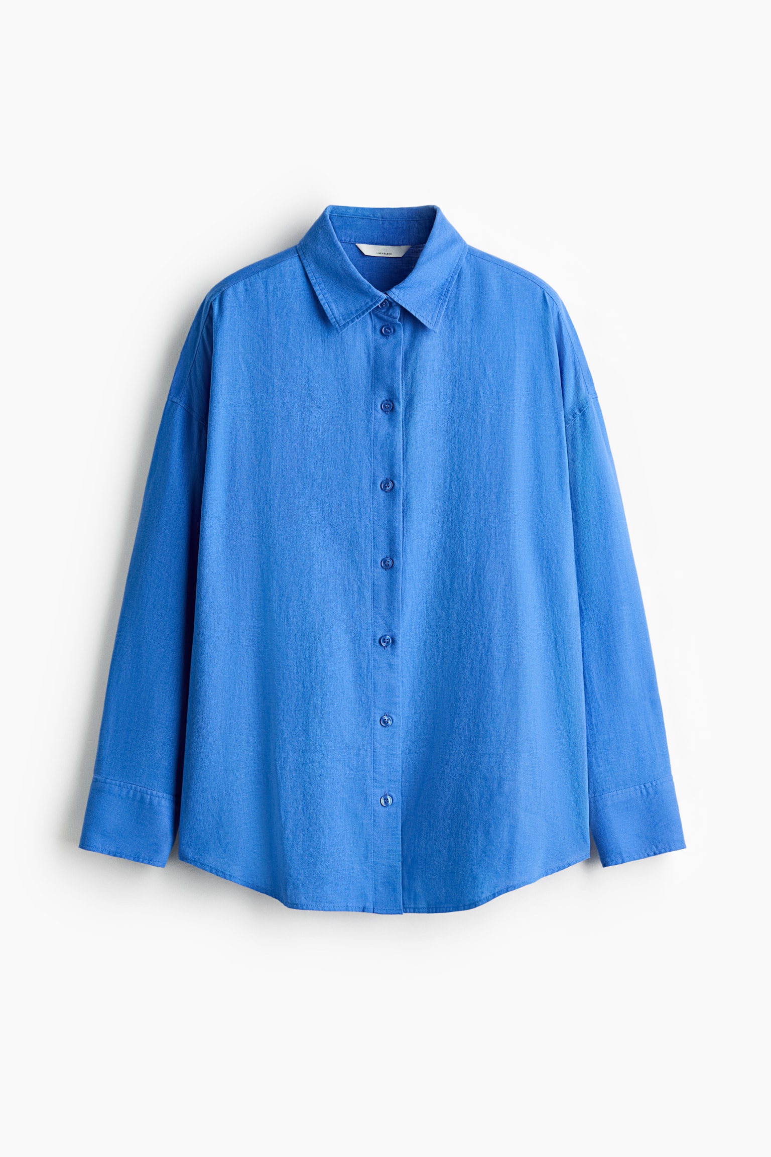 Oversized linen-blend shirt - Blue/Light pink/Blue/Striped - 2