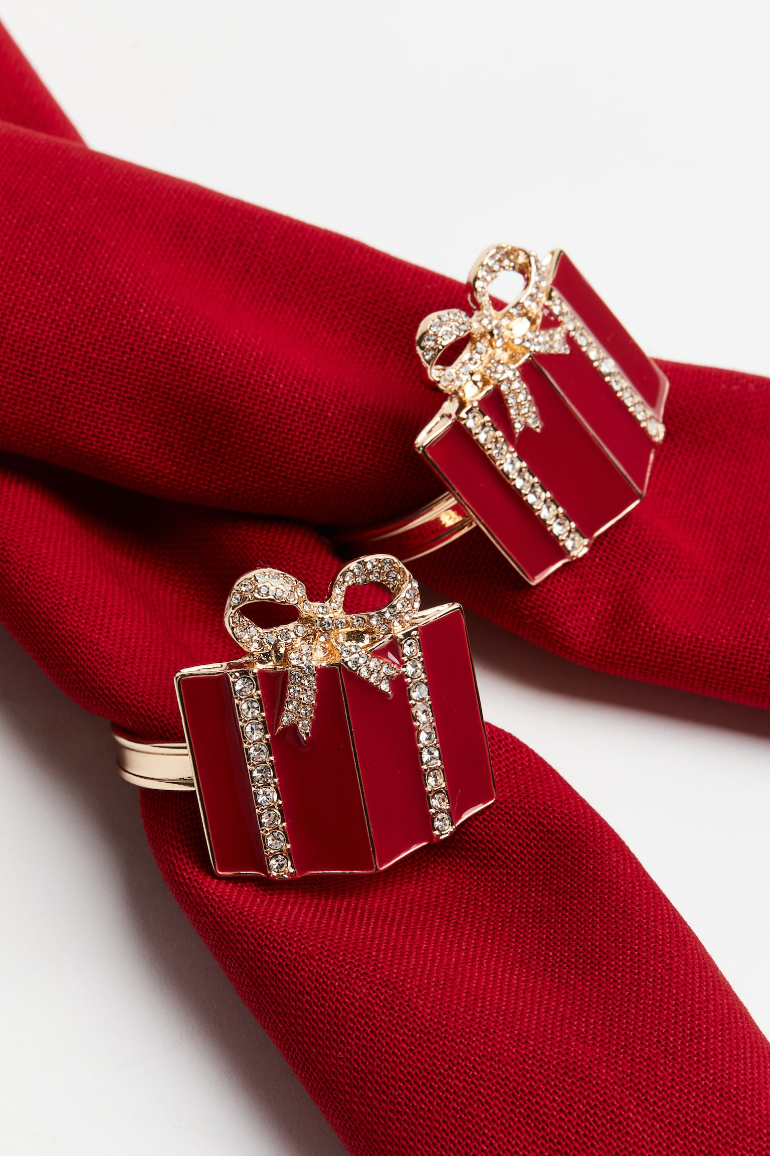 2-pack metal napkin rings - Red/Gift - 3