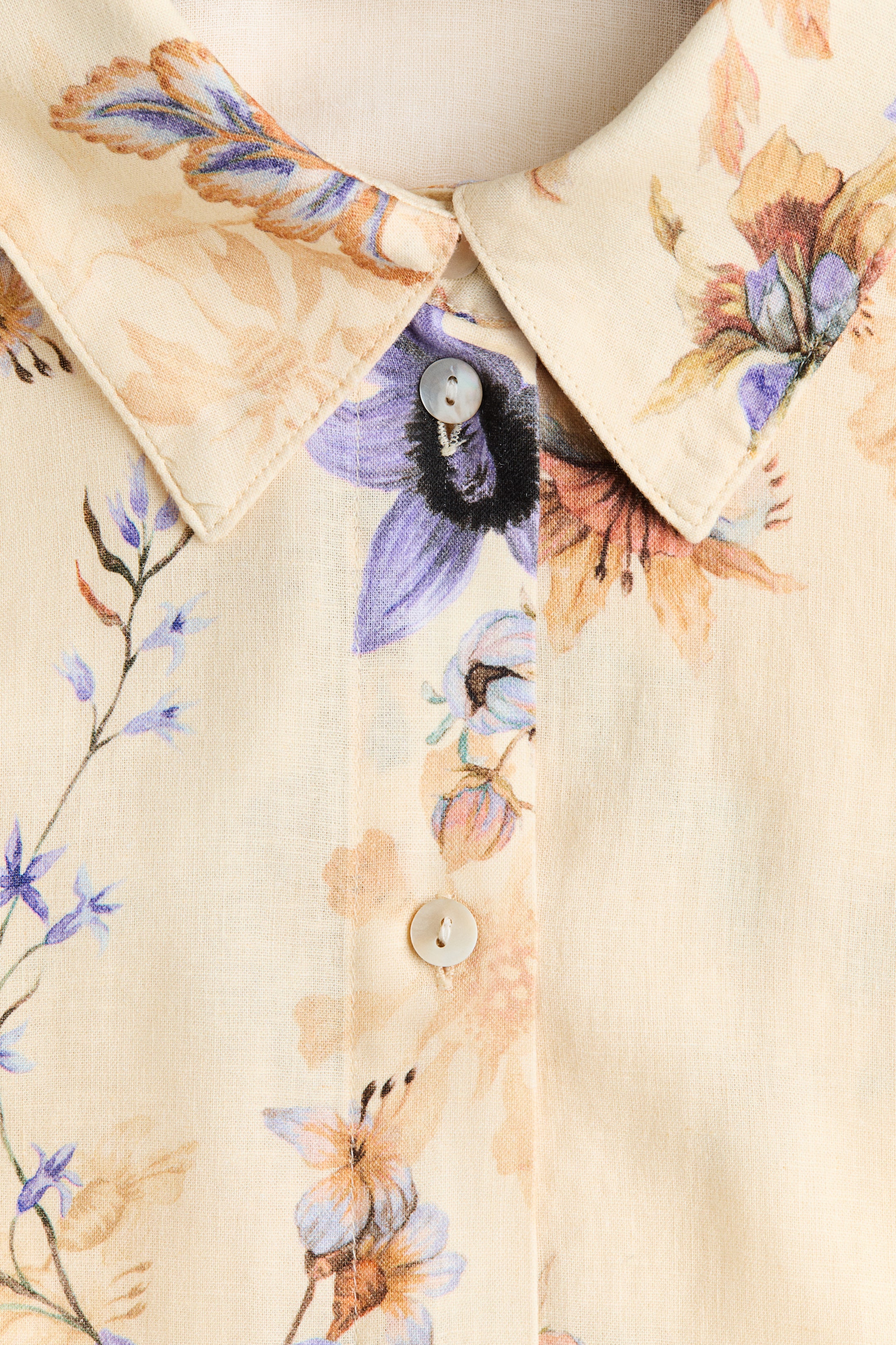 Chemise ample en lin mélangé