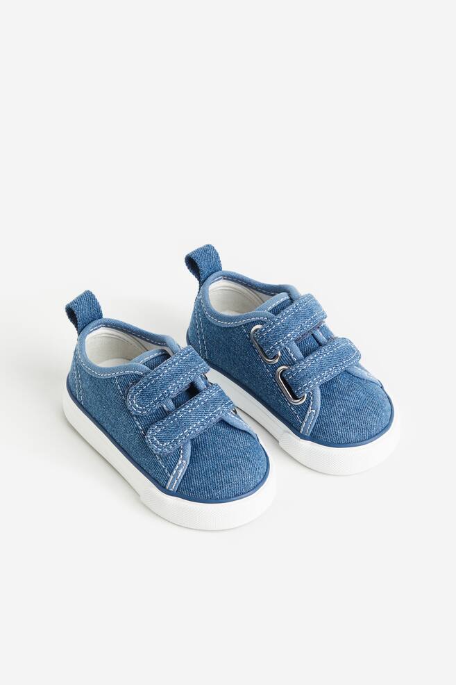 Sneaker aus Canvas - Blau/Hellblau/Kariert/Puderrosa - 1