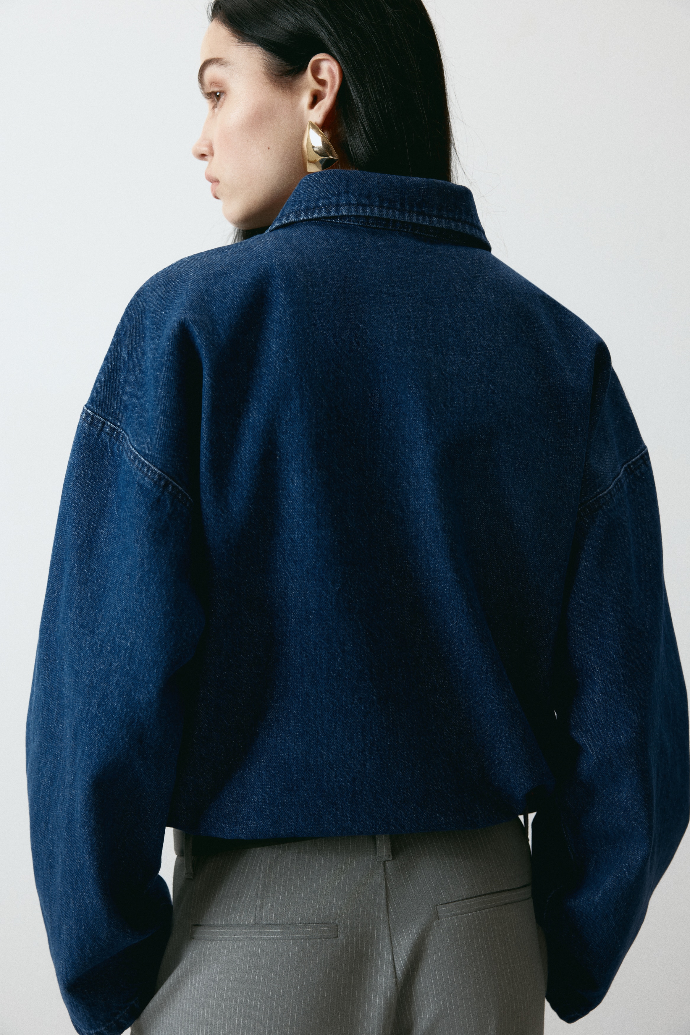 Collared denim jacket