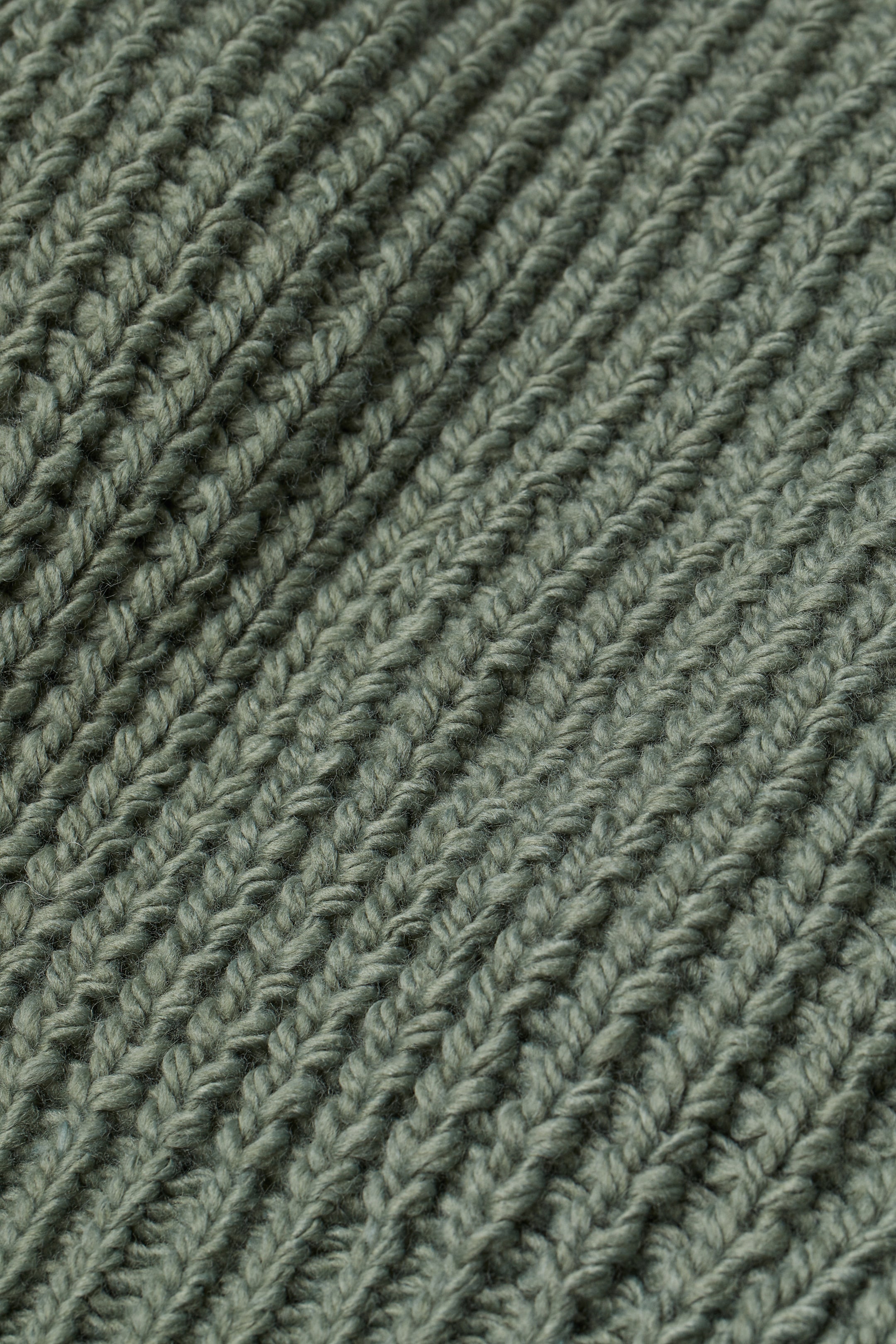 View larger image: Ribbed polo-neck jumper - Khaki green - Ladies | H&M HK 2