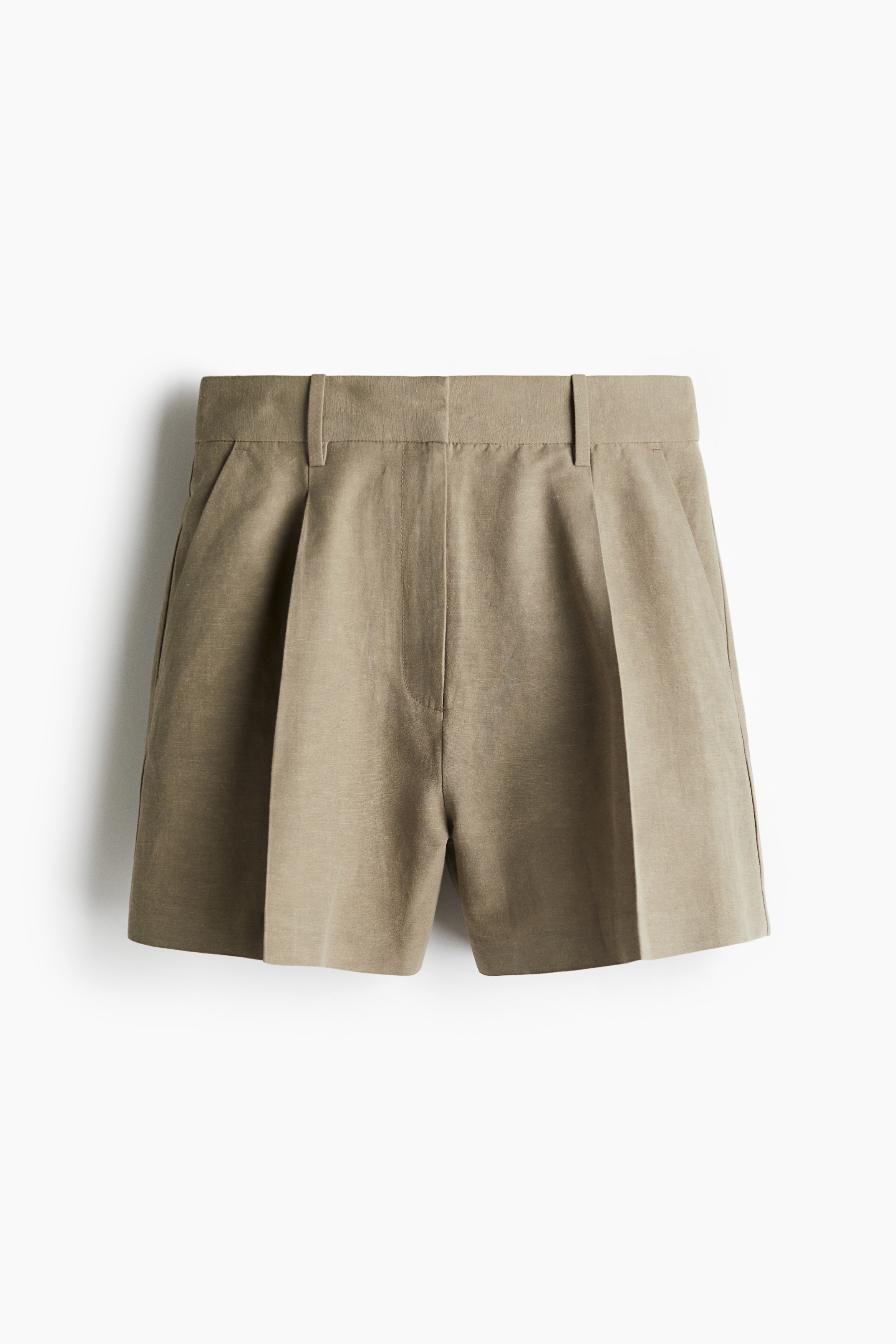 Shorts aus Leinenmix - Khakigrün/Hellbeige/Weiß/Schwarz