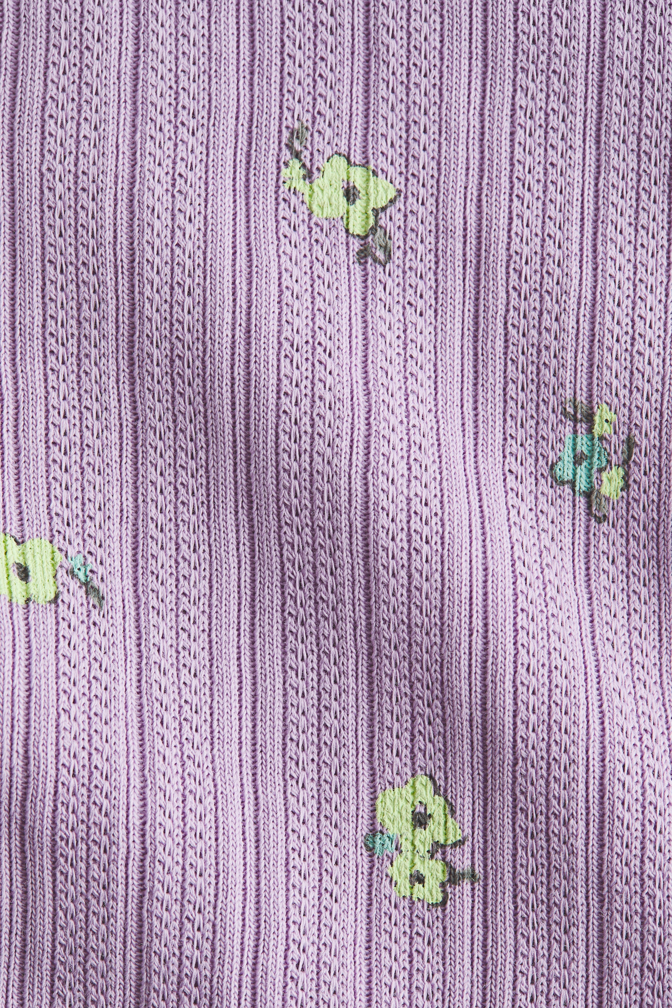 Ampliar la imagen: Top sin mangas en pointelle con olanes - Morado/Floreado - Kids | H&M MX 2