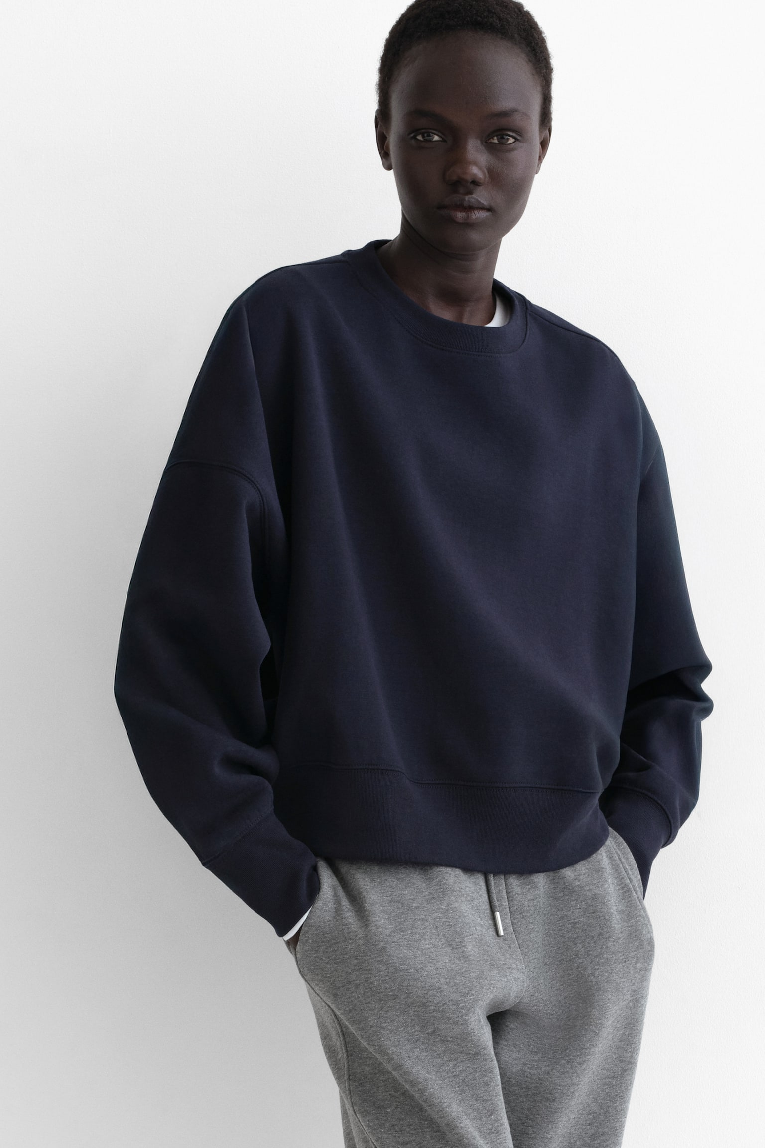 Oversized sweatshirt - Navy blue/Grey marl/Light yellow/Pink - 1