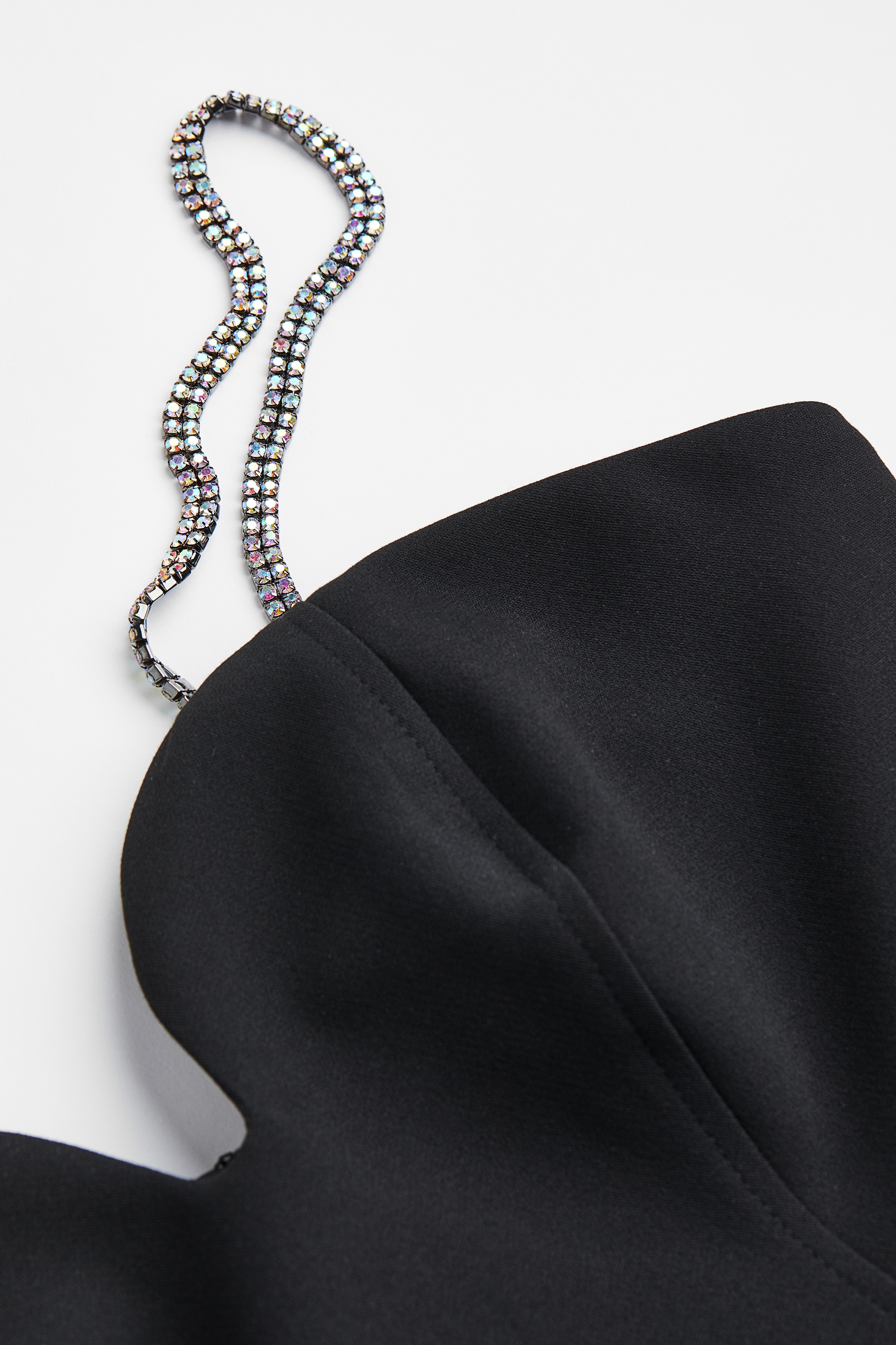 Rhinestone-strap dress - Black/Rhinestones - Ladies | H\u0026M GB