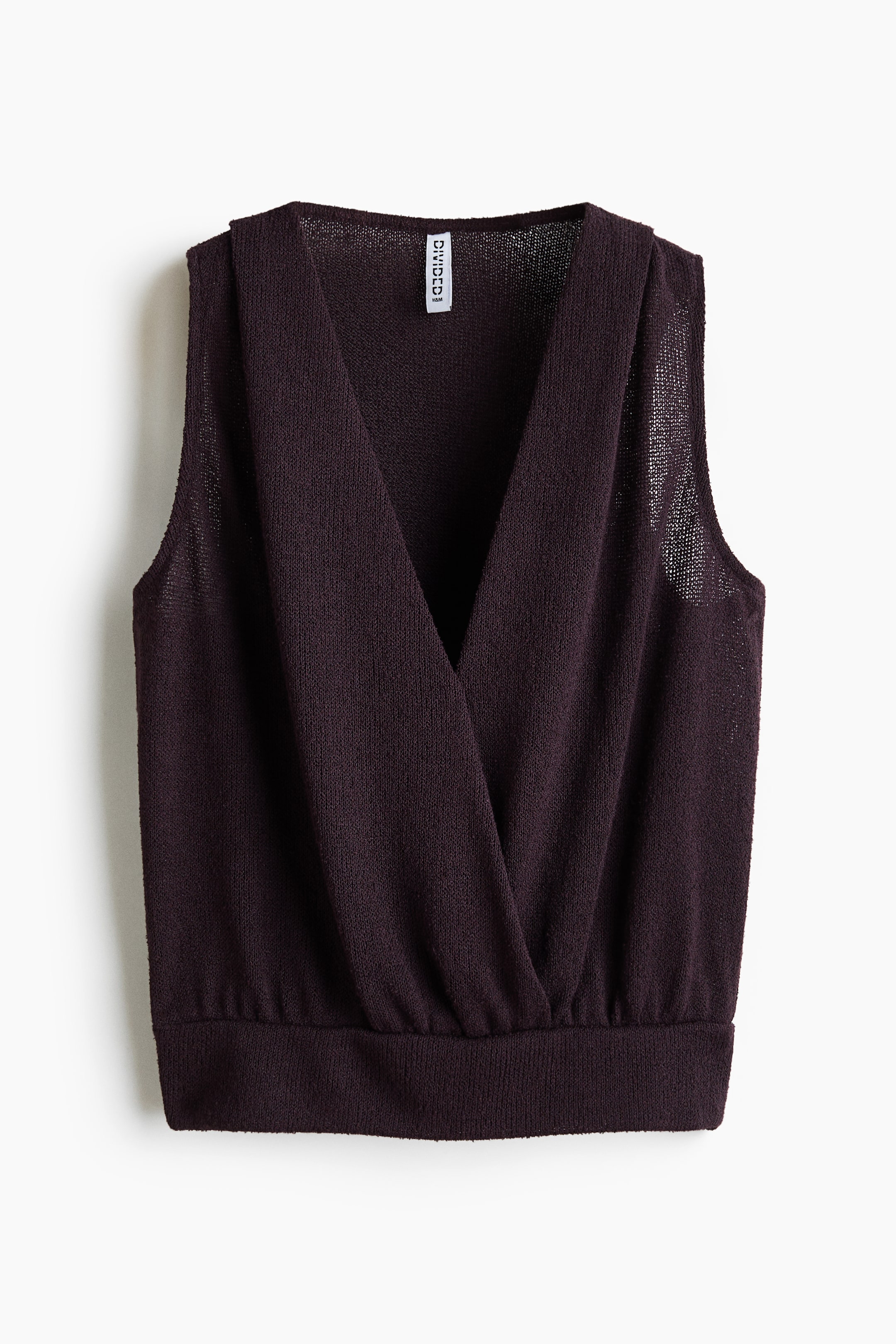 View larger image: Knitted wrap top - Dark purple - Ladies | H&M IN 1