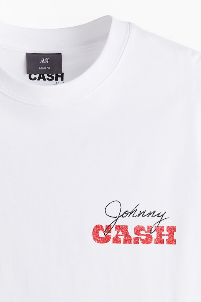 T-shirt Coupe Flottante-Blanc/Johnny Cash - 3