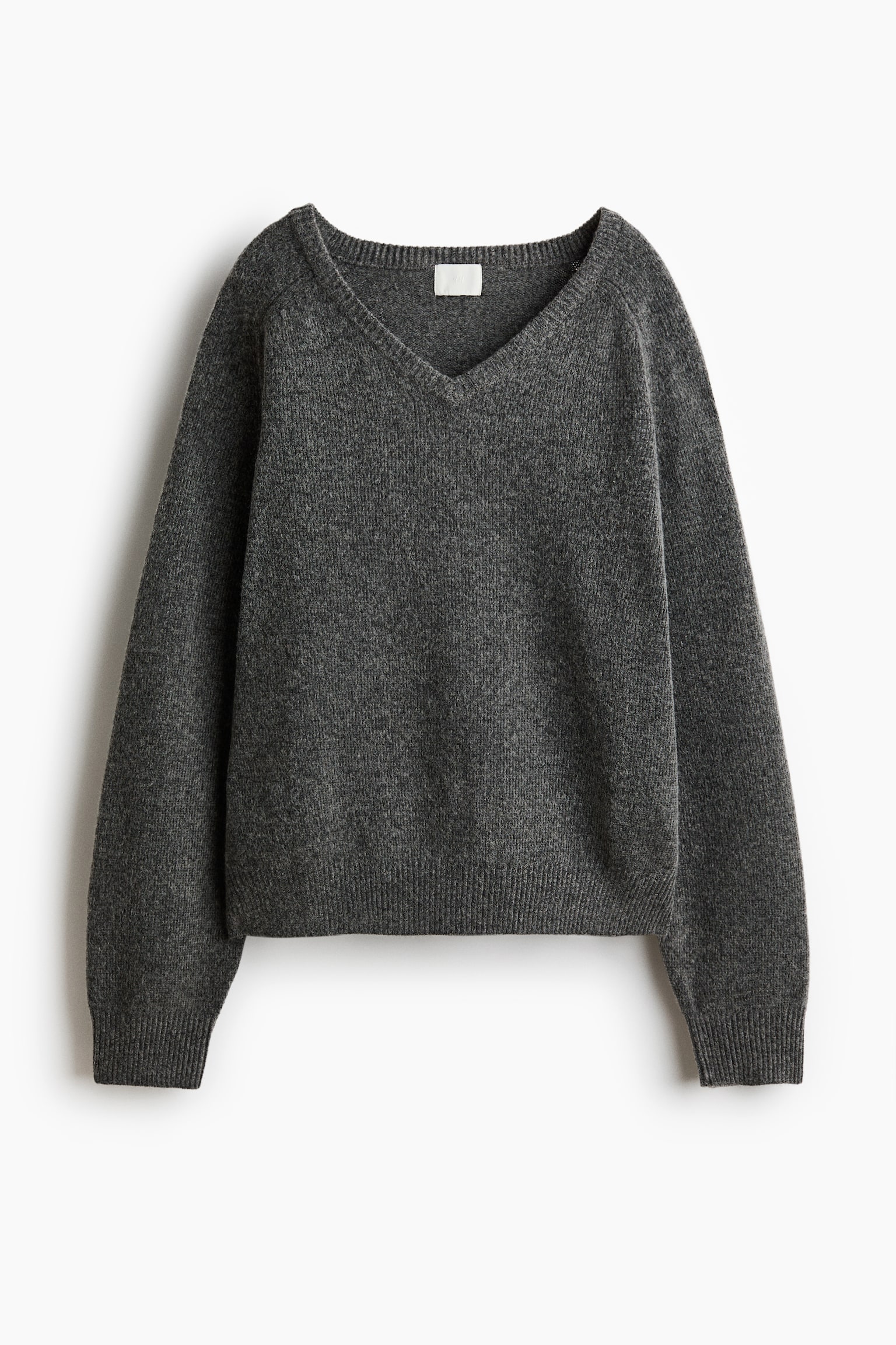 Oversized V-neck jumper - Dark grey/Navy blue/Dark green