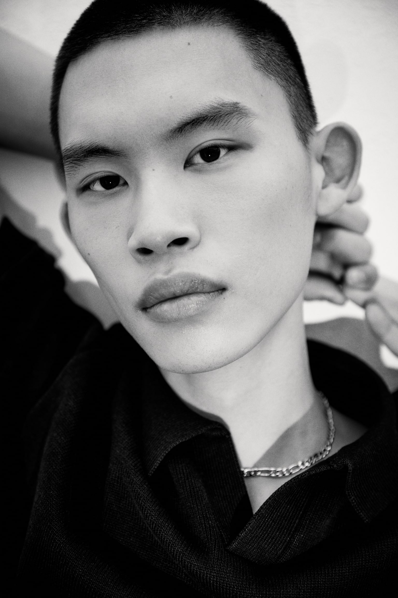 Loose-Fit Knit Polo Shirt - Black/Blue/Dark pink - 5