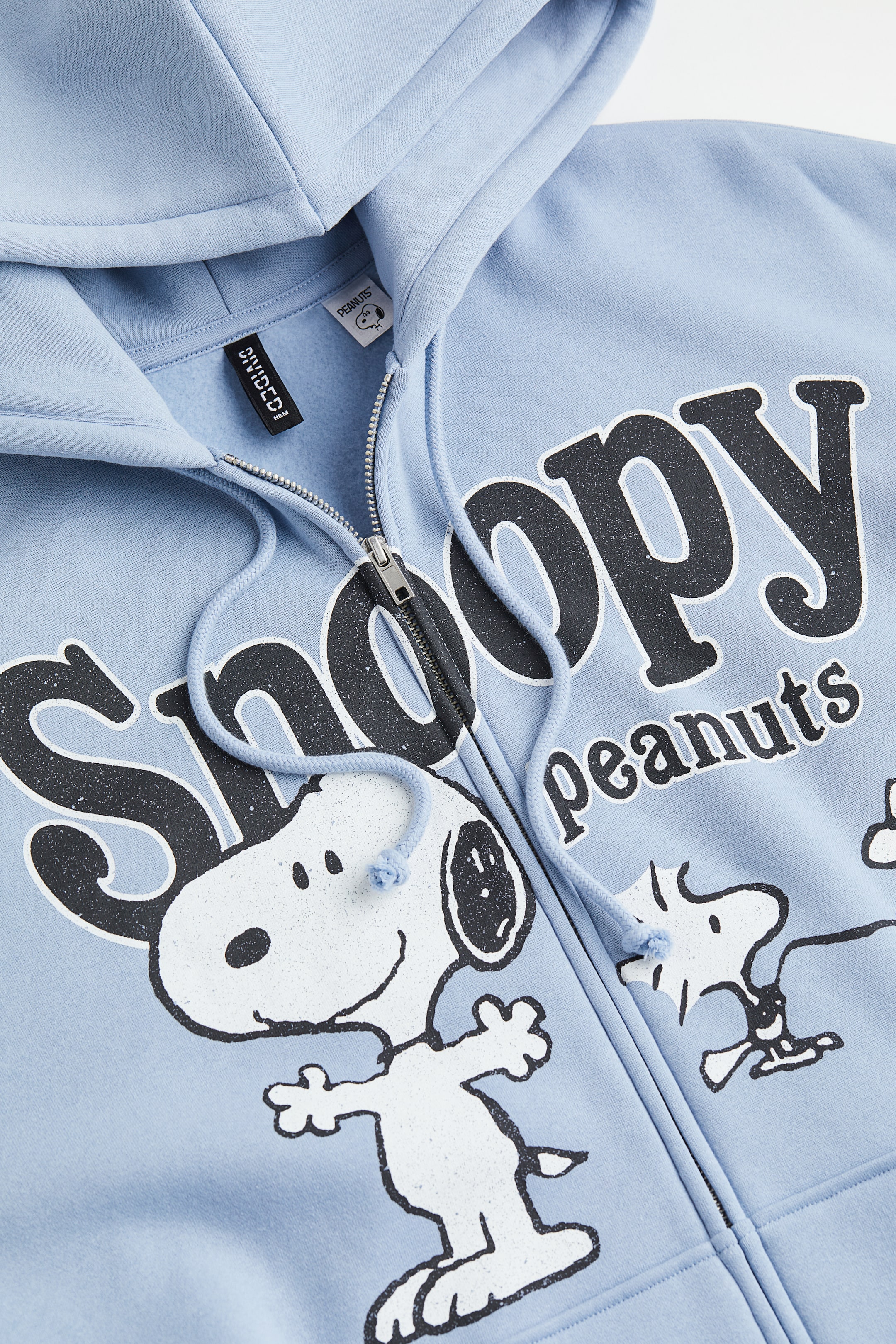 Xem ảnh lớn hơn: Áo hoodie kéo khoá dáng thụng - Màu xanh dương nhạt/Snoopy - Ladies | H&M VN 2