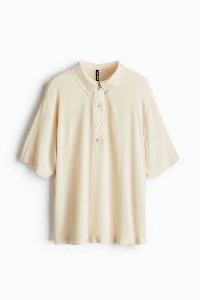 Polo en crepé transparente - Beige claro/Crema - 1