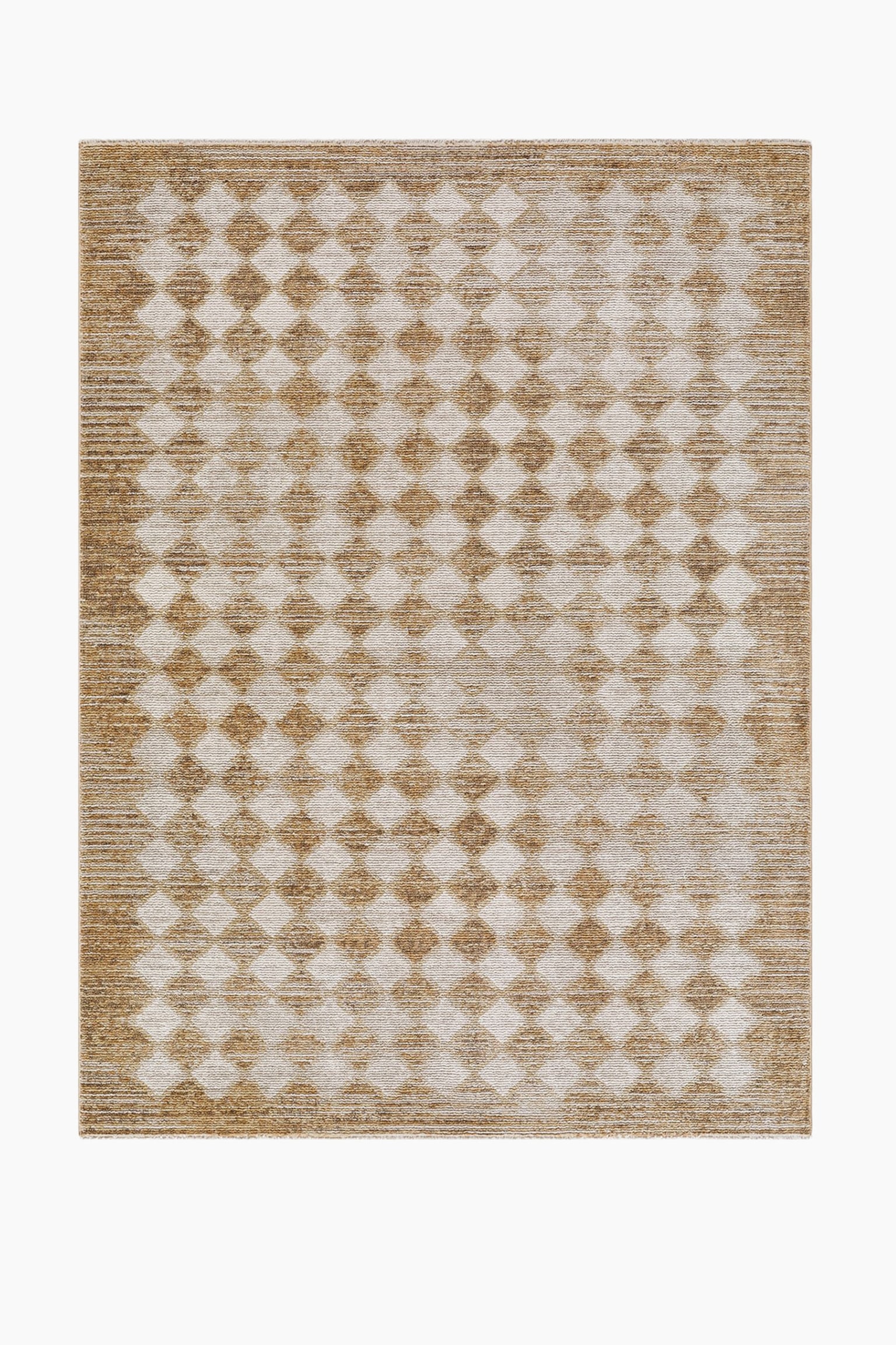 Myrtle Avenue 7 Geometric Diamond Fringe Rug - Brown - 1