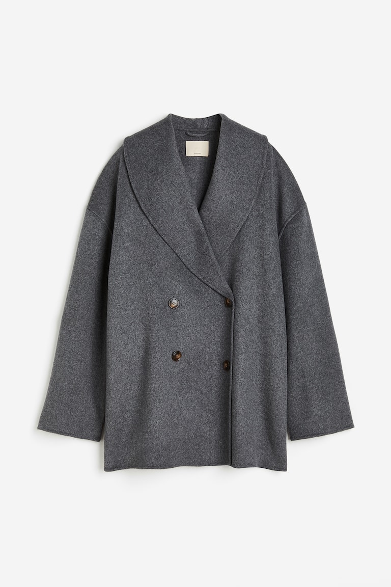 Manteau oversize en laine mélangée Gris foncé chiné FEMME H&M FR