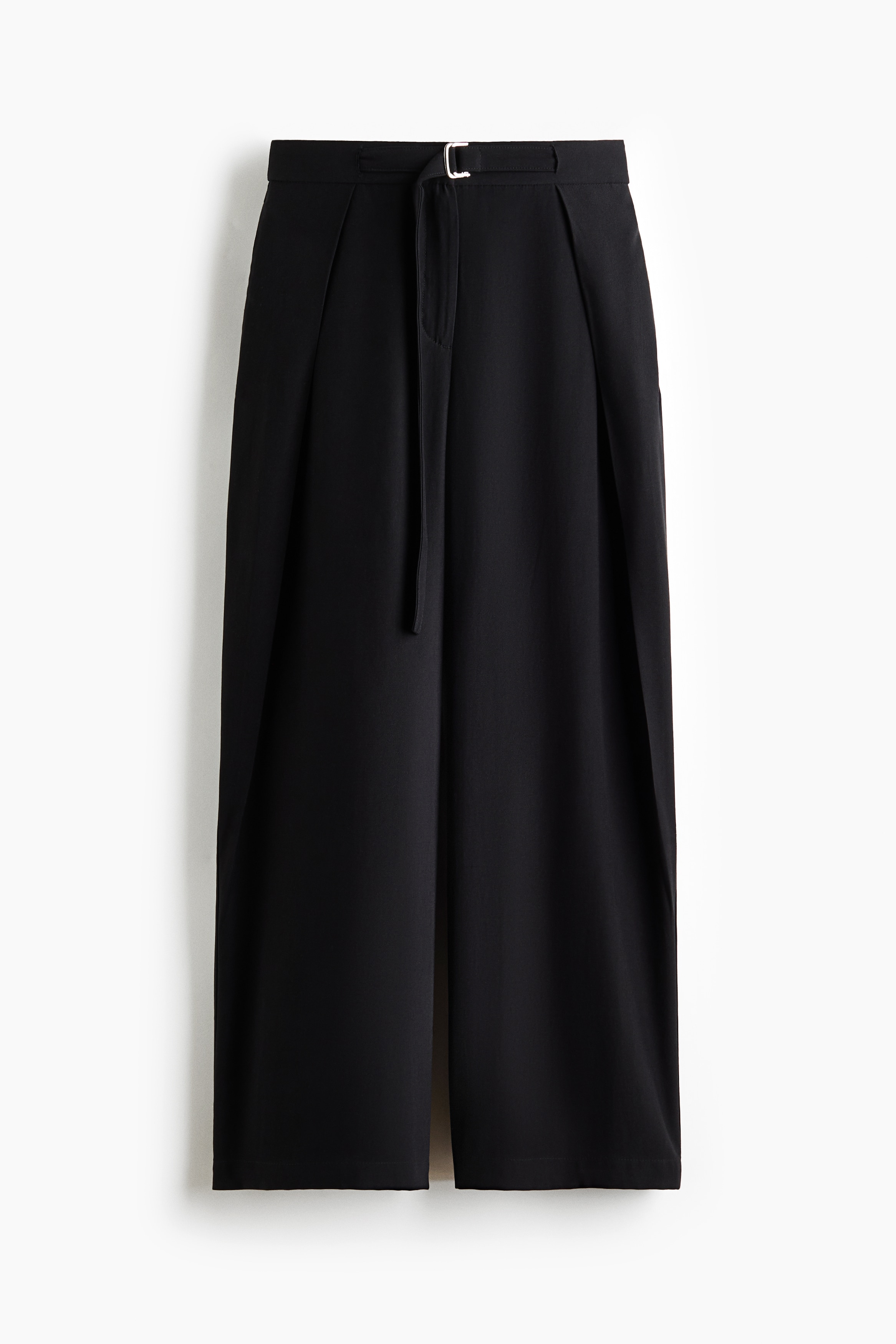 Wrap-detail twill trousers - Black
