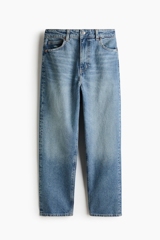Mom Slim-Fit High-Waist Ankle Jeans - Denim blue/Dark dusty brown/Light denim blue/Dark denim blue/Dark denim blue/White/Dark denim gray/Light beige/Light denim blue/Cream/Denim blue/Denim blue/Denim blue - 1