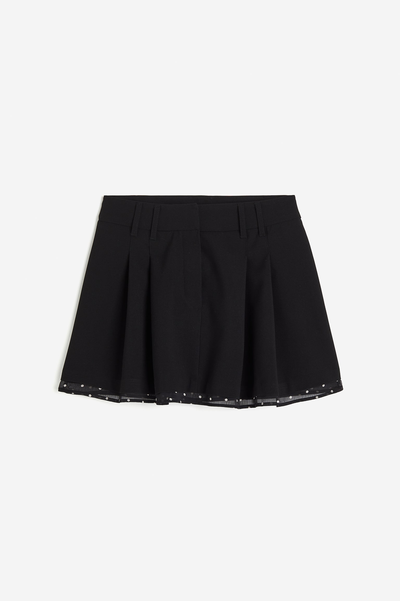 Pleated Mini Skirt - Black/Dark grey - 2