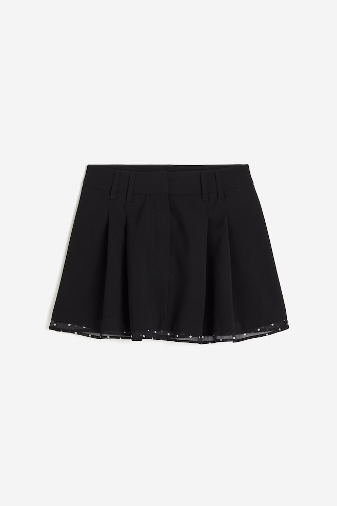 Pleated mini skirt - Black/Dark grey - 2